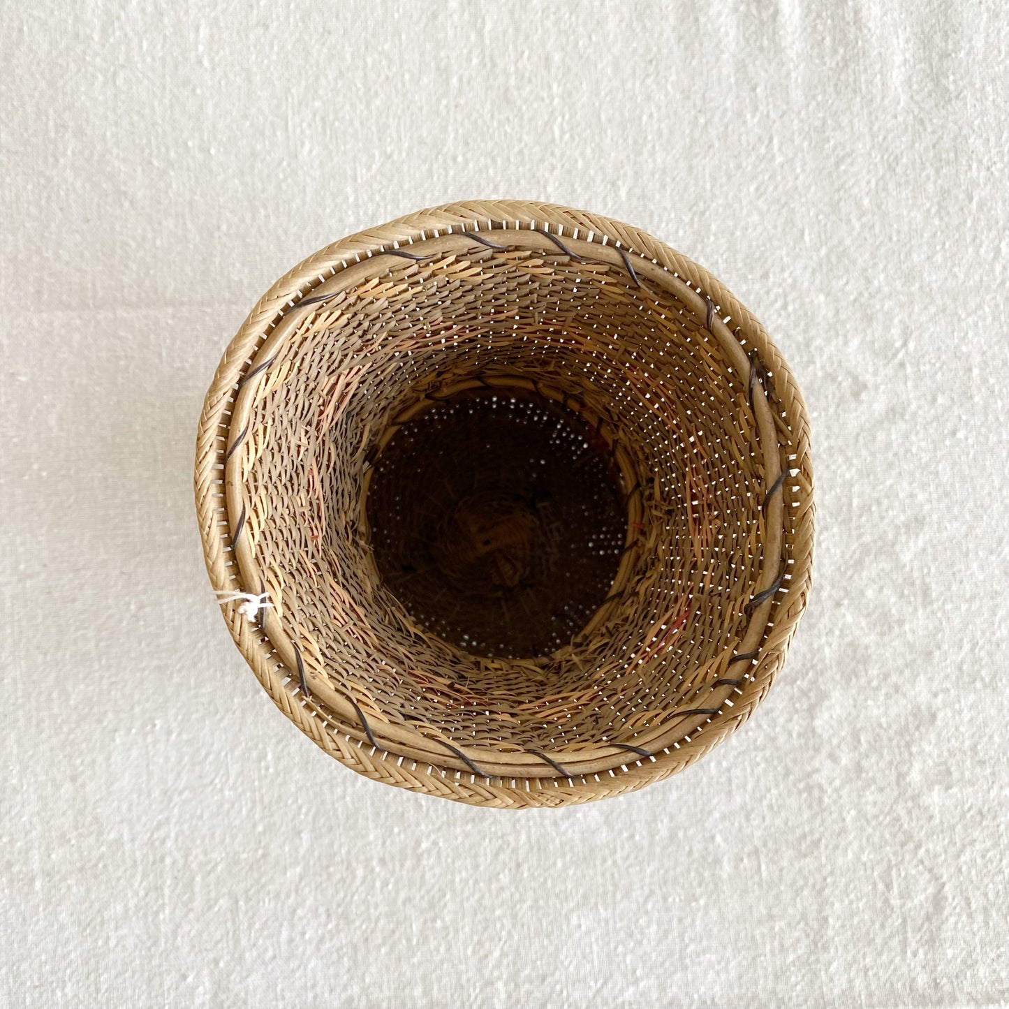 Vintage Woven Rattan Vase, 5.75”