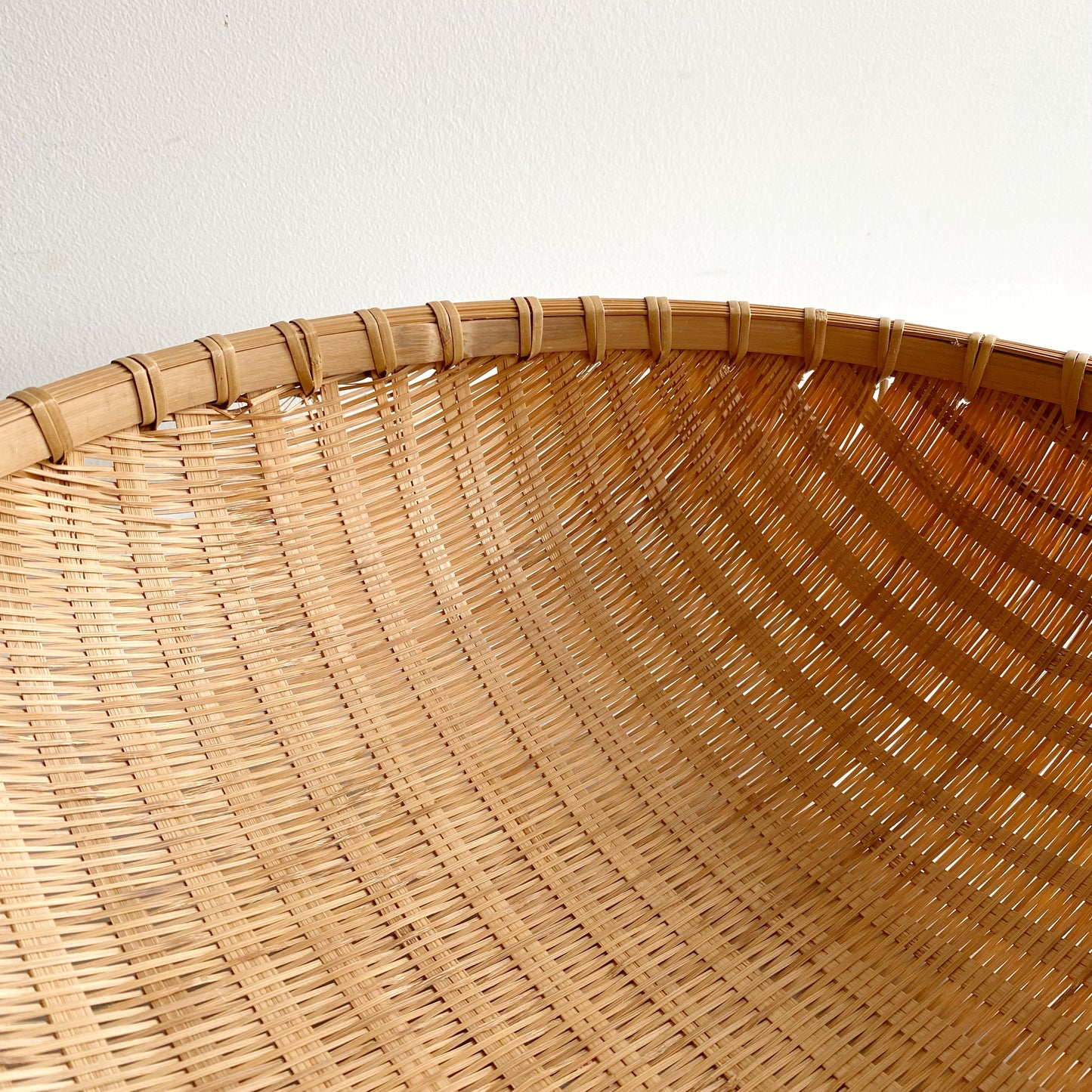 Vintage Natural Woven Winnowing Basket, 14”