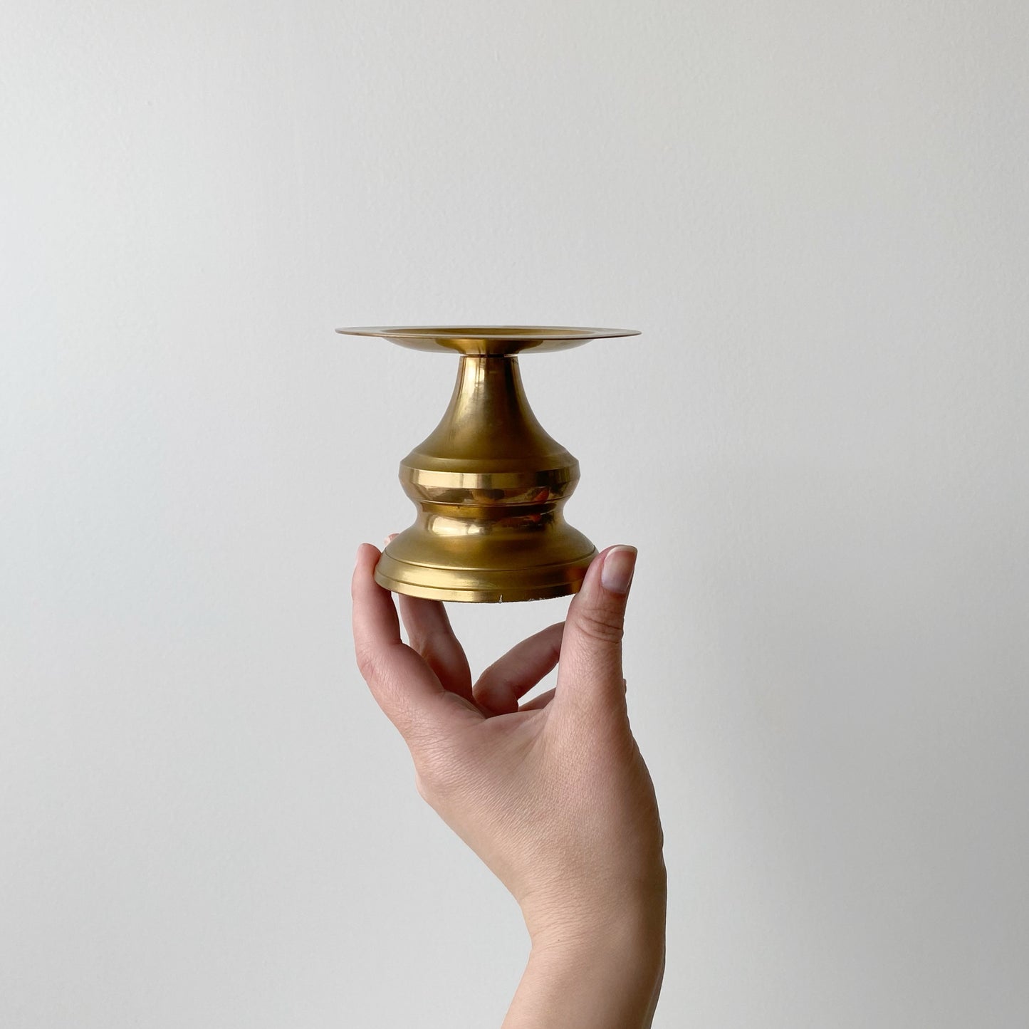 Vintage Brass Pillar Candle Holder