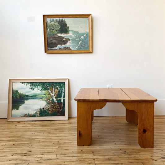 Vintage Handcrafted Folksy Coffee Table