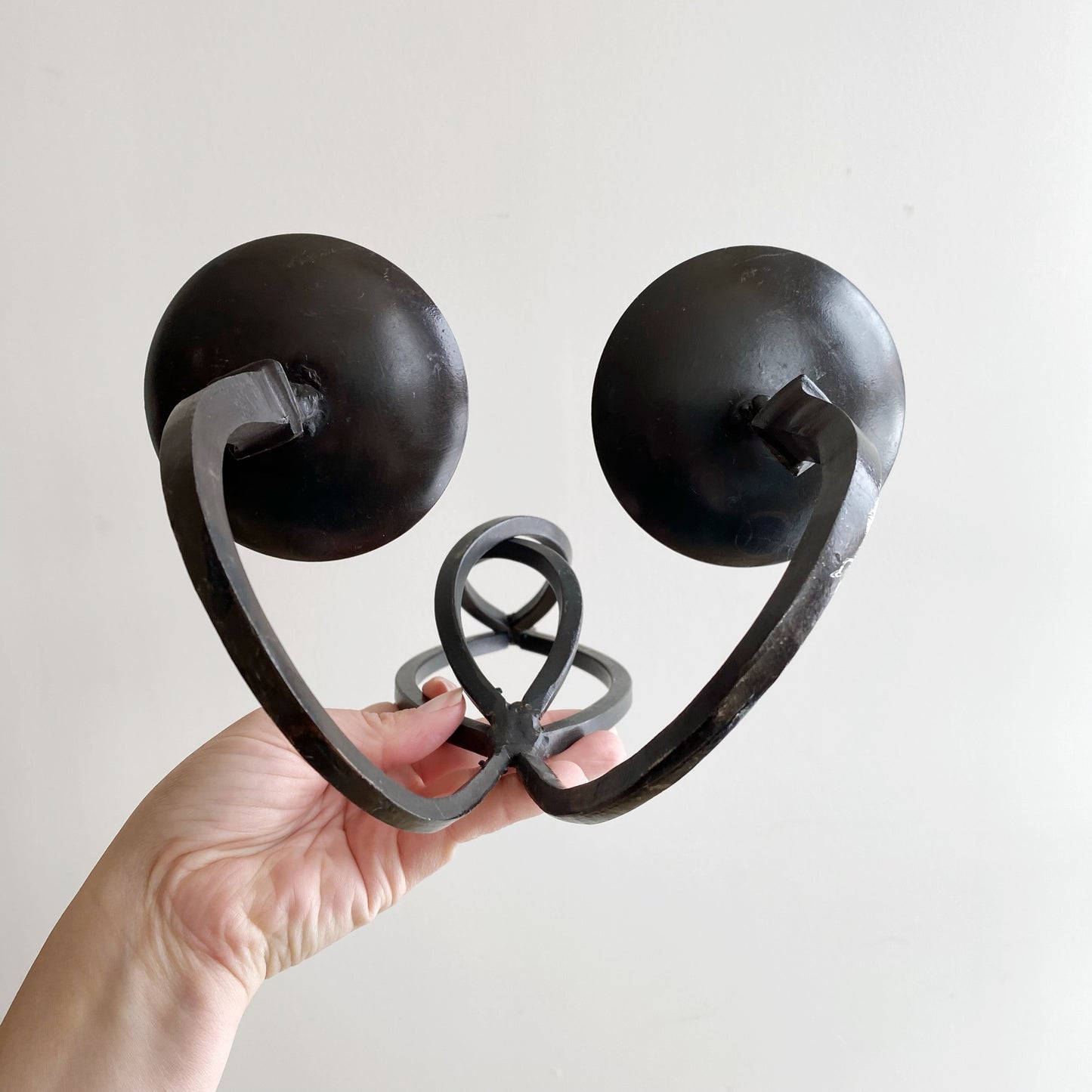 Vintage Twisted Iron Double Candle Sconce