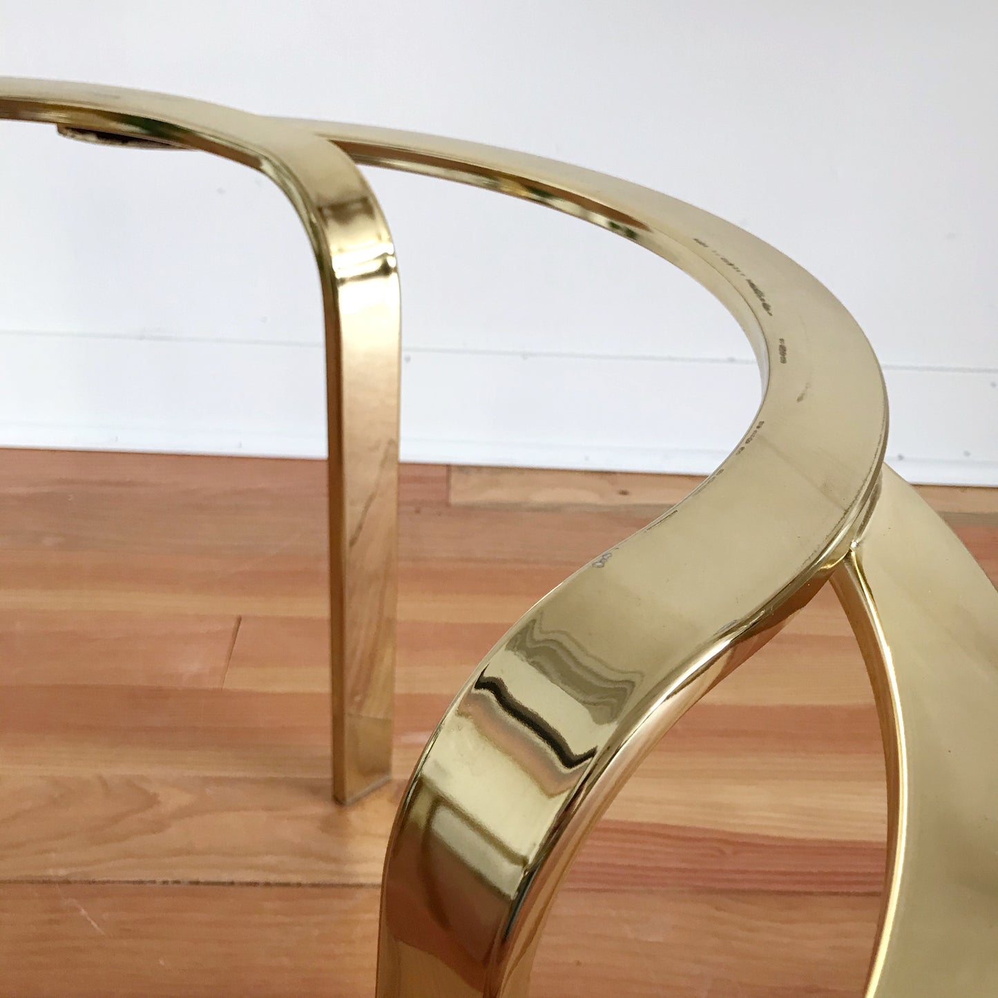 Vintage Glass and Brass Knot Coffee Table