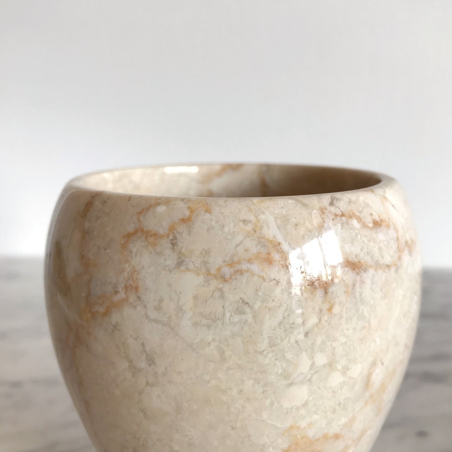 Simple Footed Stone Vase, 5"