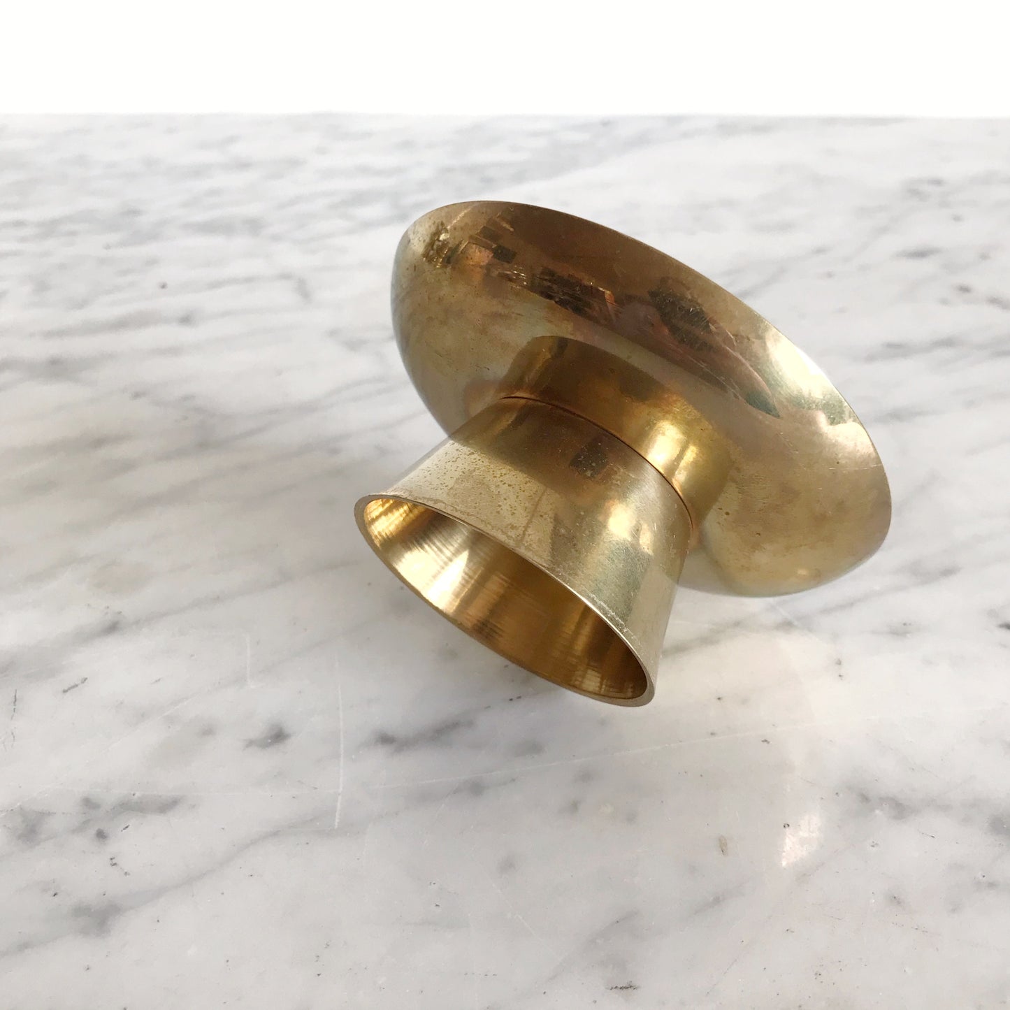 Simple Brass Pillar Candle Holder