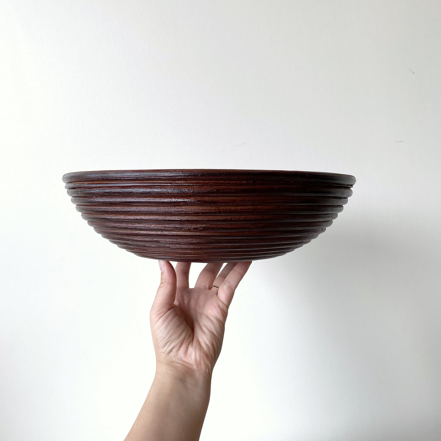 Set of Dark Rattan Coiled Nesting Bowls