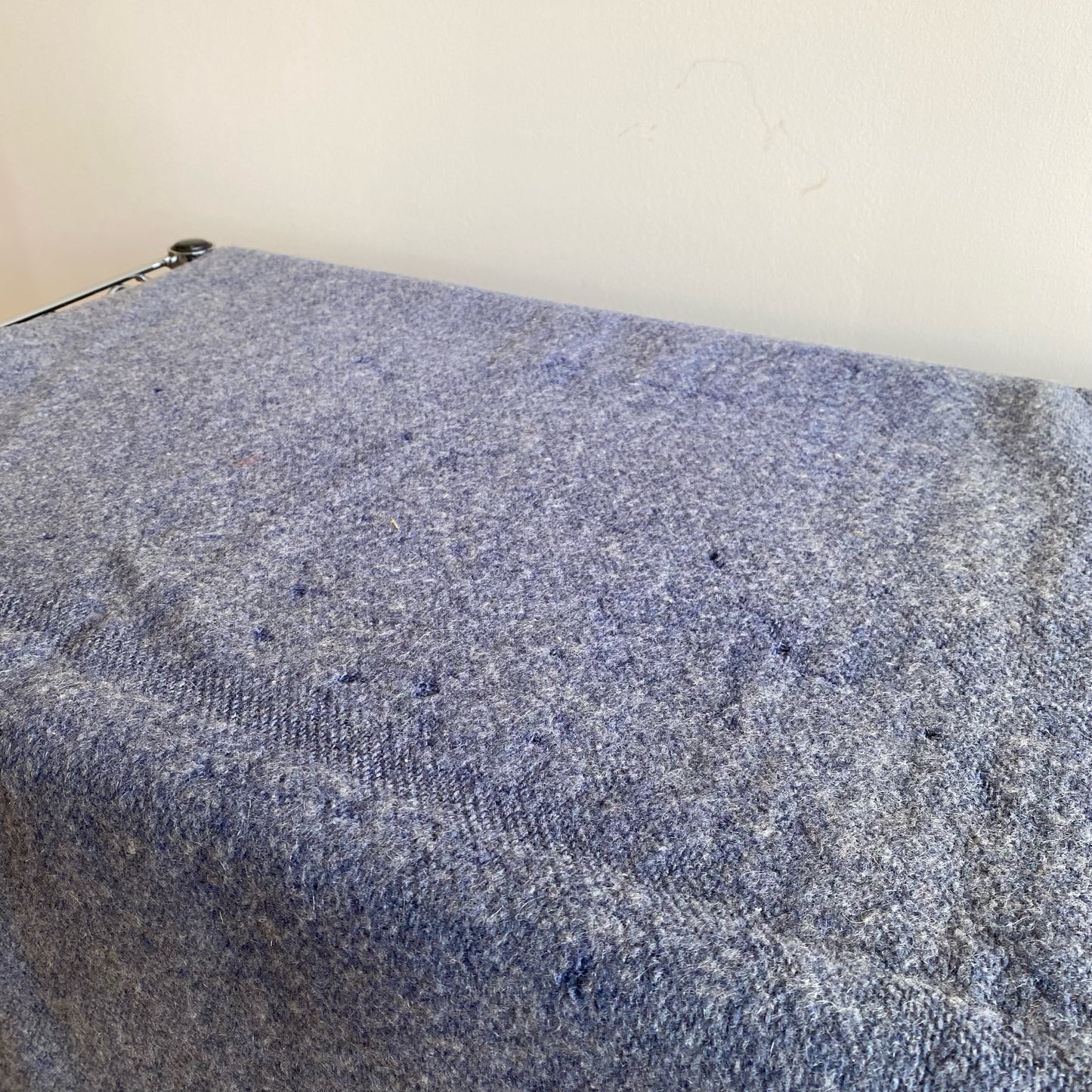 Vintage Blue Wool Lap Blanket (58" x 64")