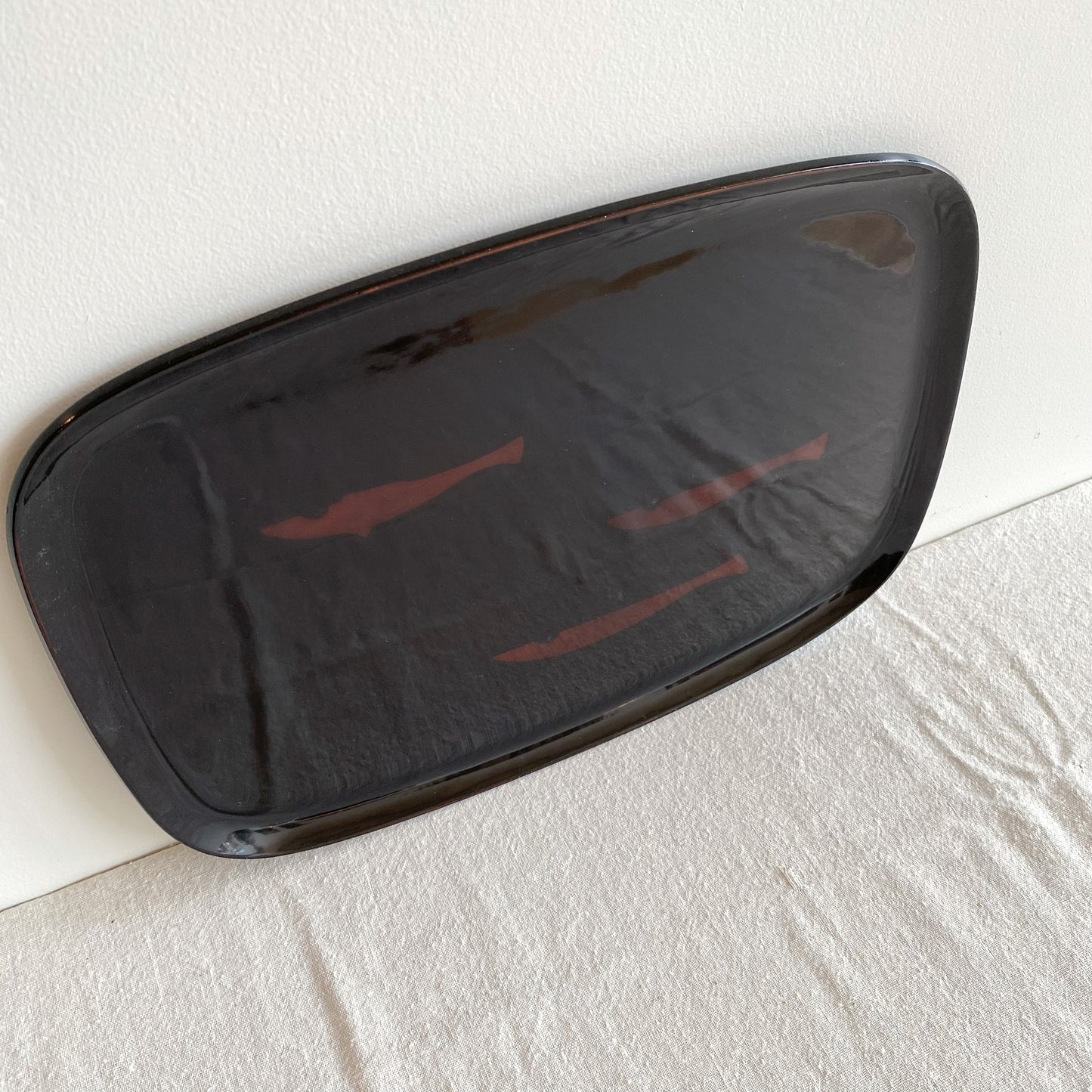 Vintage MCM Lacquered Tray with Fish