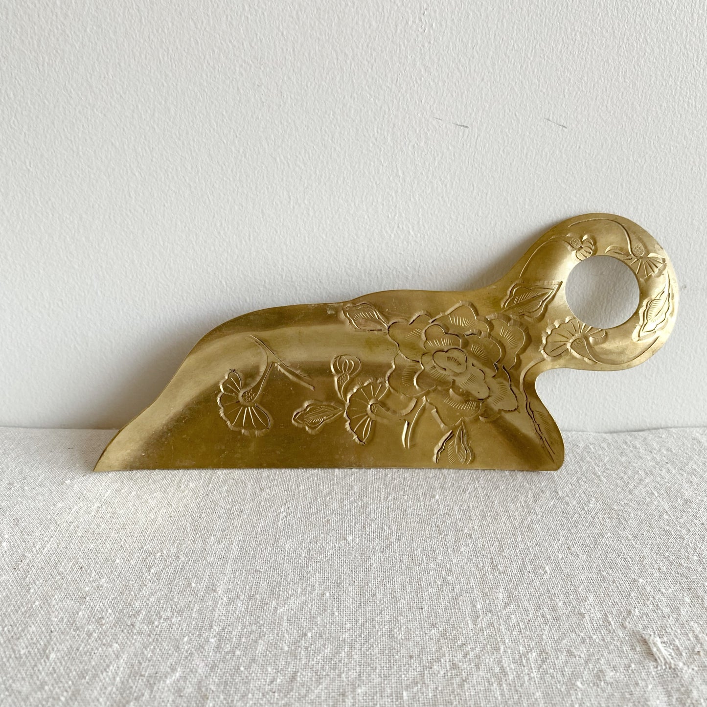 Vintage Etched Brass Crumb Catcher