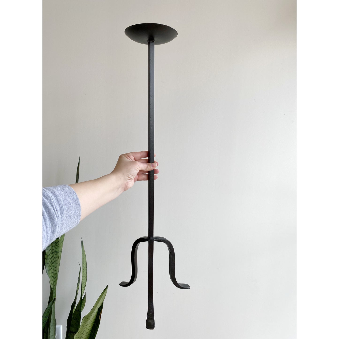 27" Vintage Large Iron Pillar Candle Stand