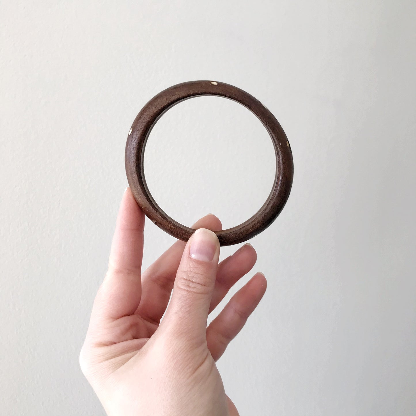Vintage Wood Bracelet with Inlay
