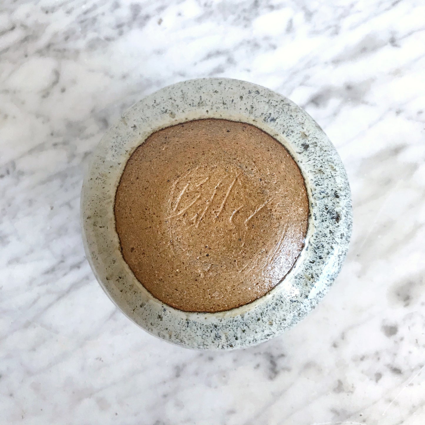 Round Vintage Pottery Vase