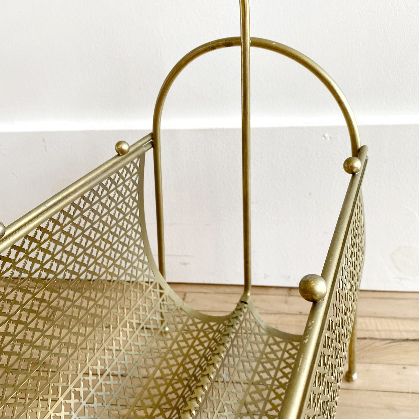 Vintage MCM Wire Mesh Magazine Holder