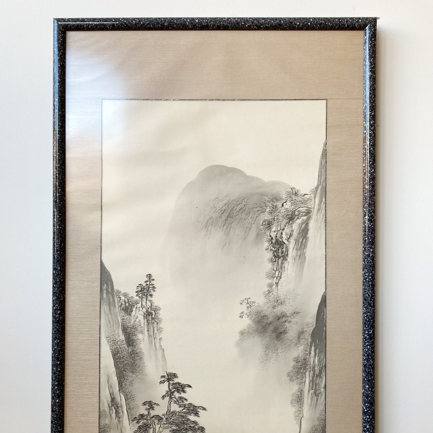 Framed Vintage Japanese Silk Scroll Painting (2' x 4'9")