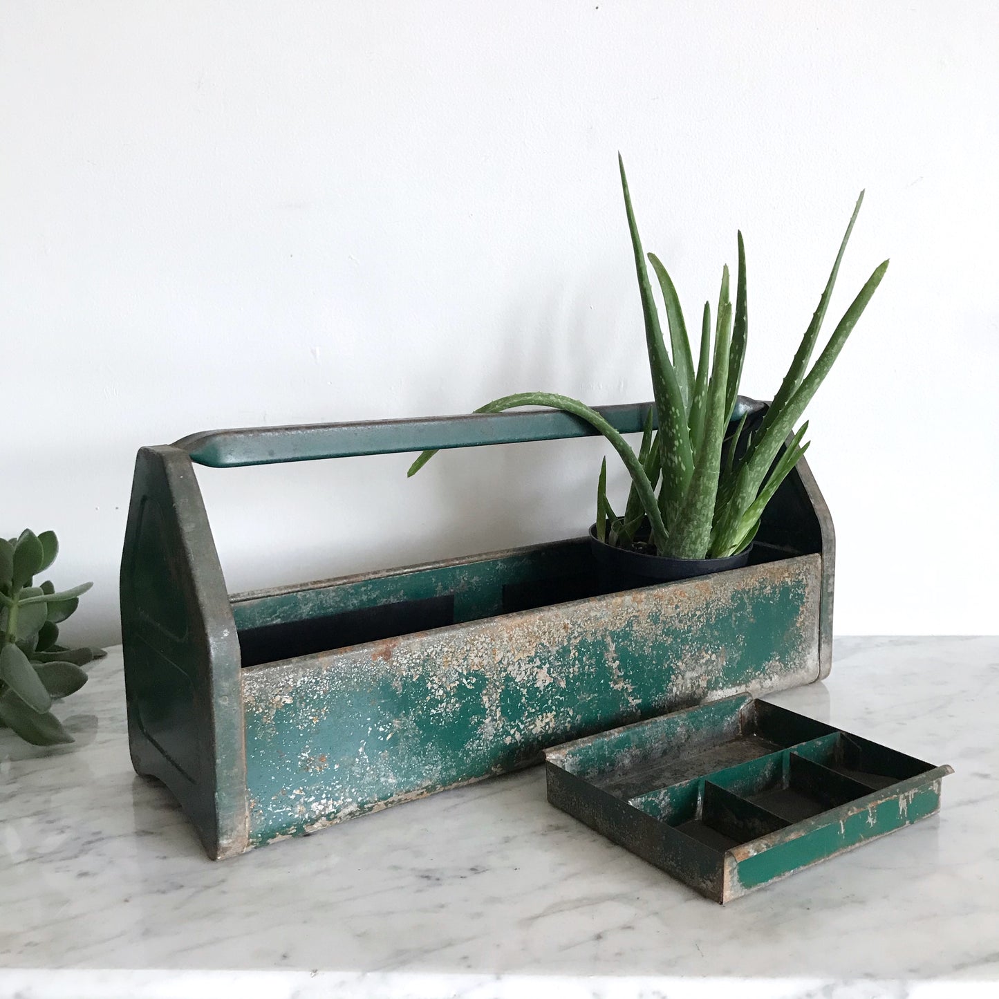 Vintage Industrial Metal Toolbox