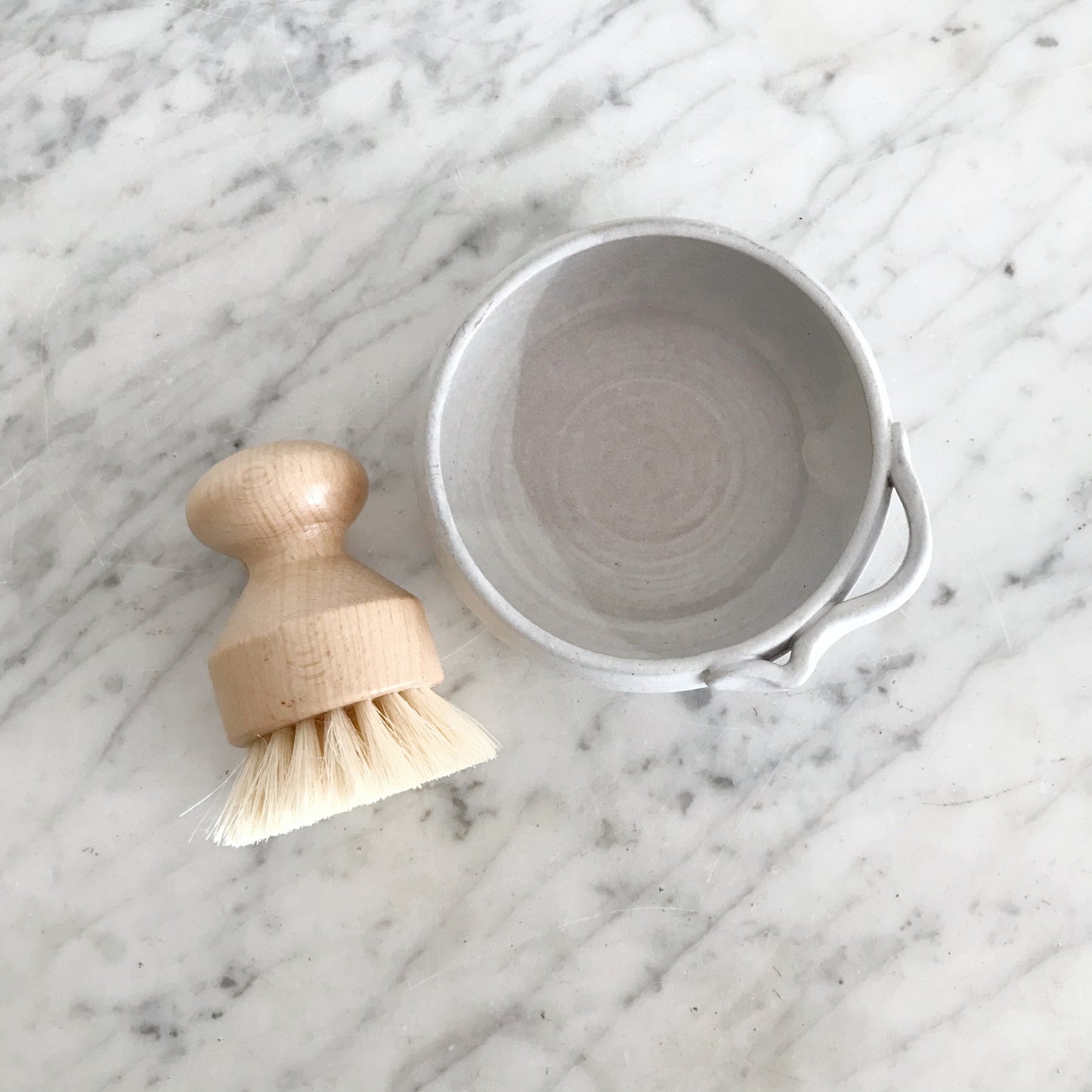 Handcrafted Soft Gray Pottery Dish
