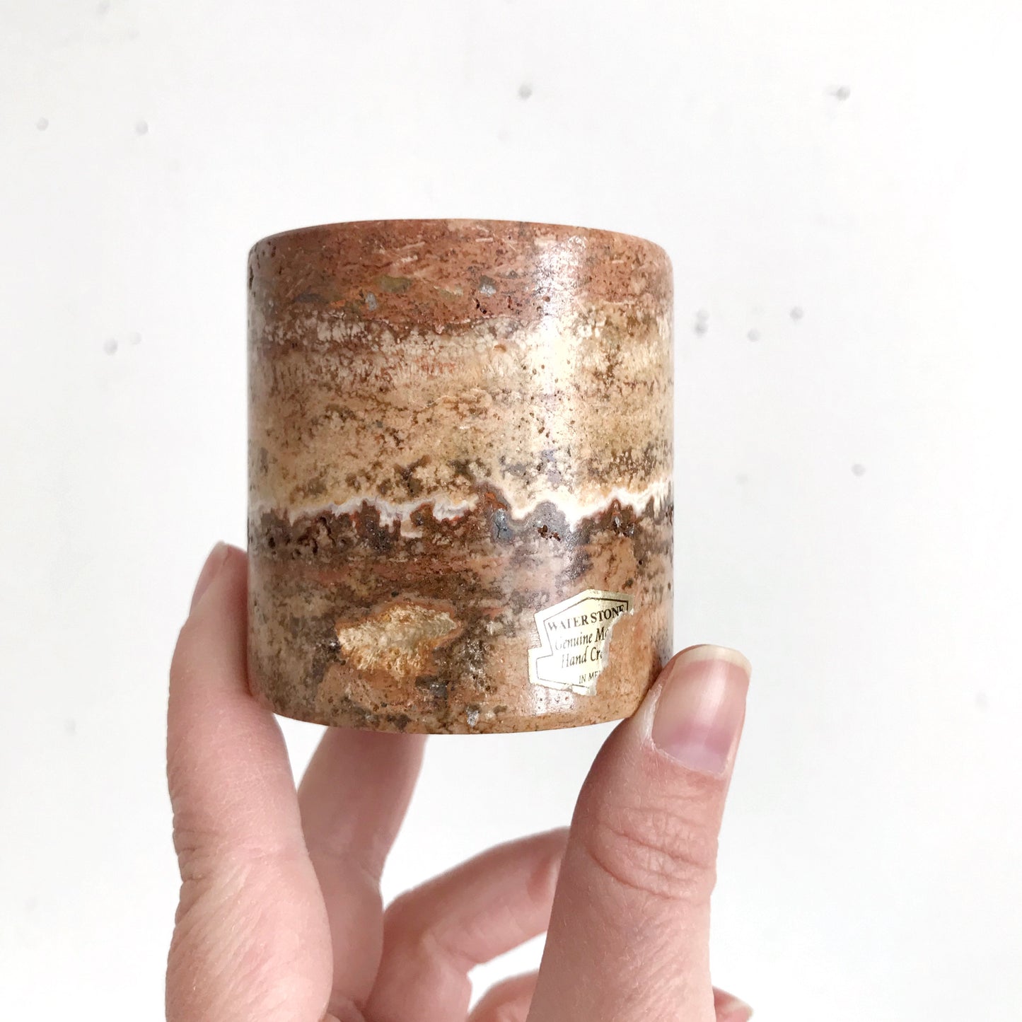 Natural Brown Marble Candle Holder