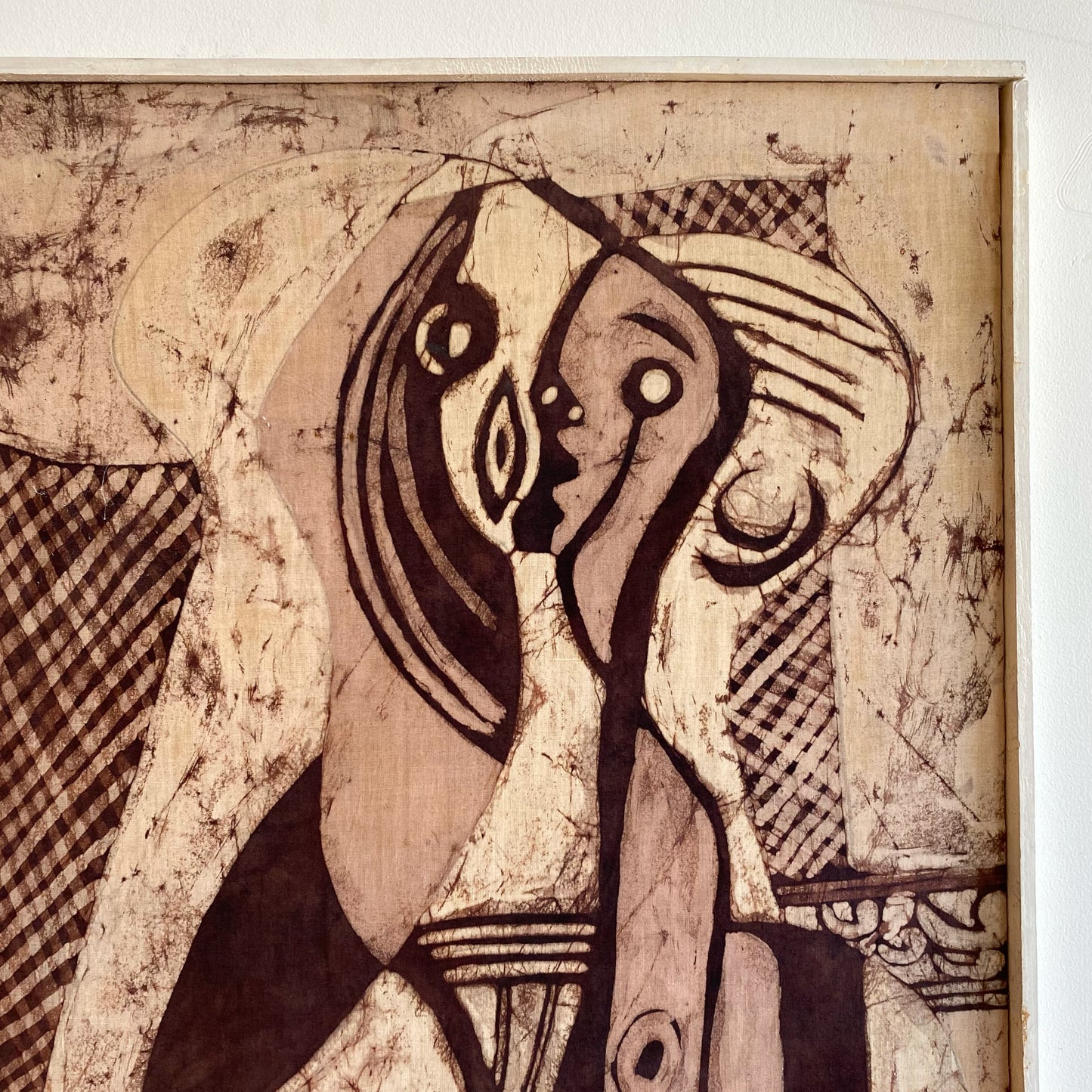 Vintage Framed Textile Art (38” x 26”)
