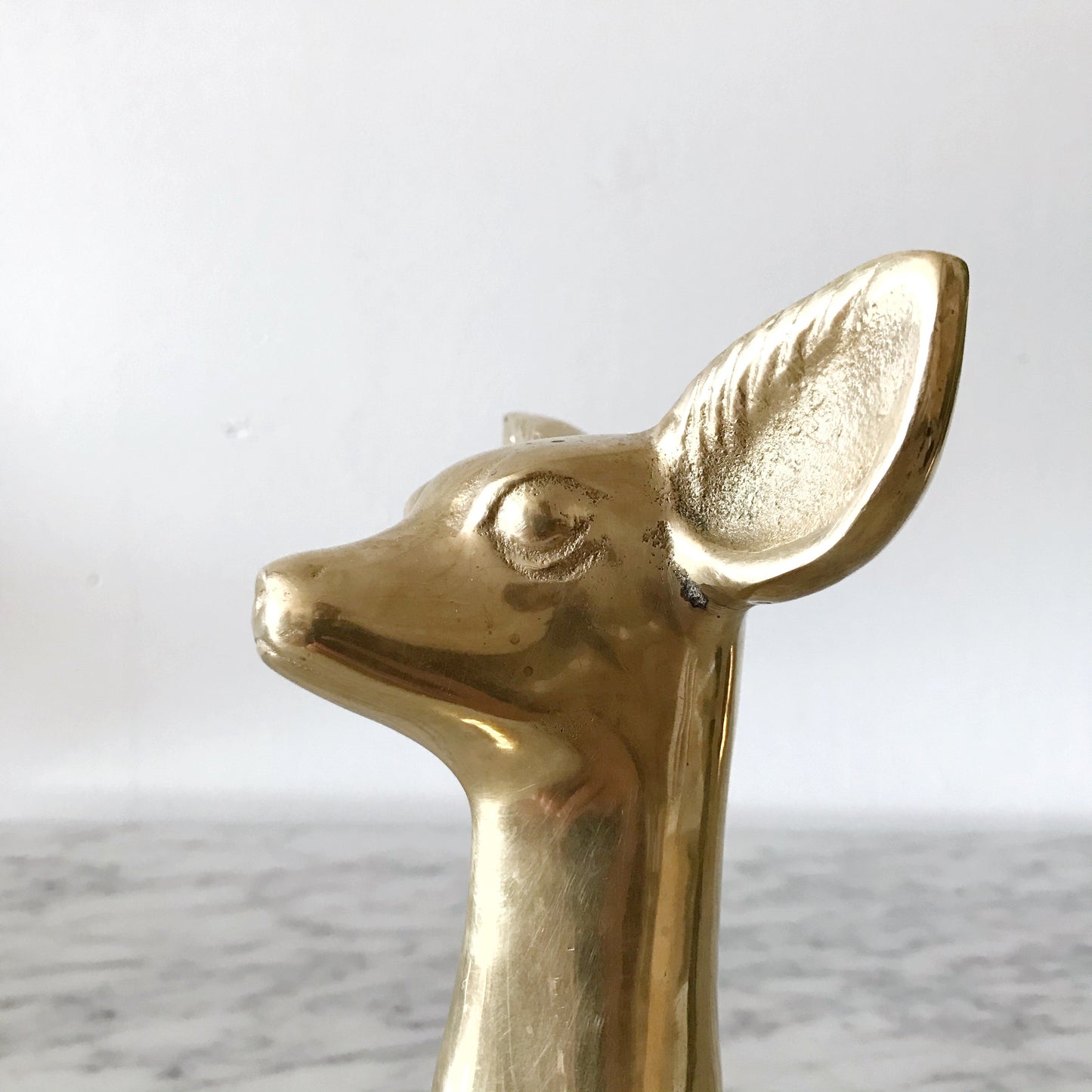 Vintage Brass Deer Bookend Statue