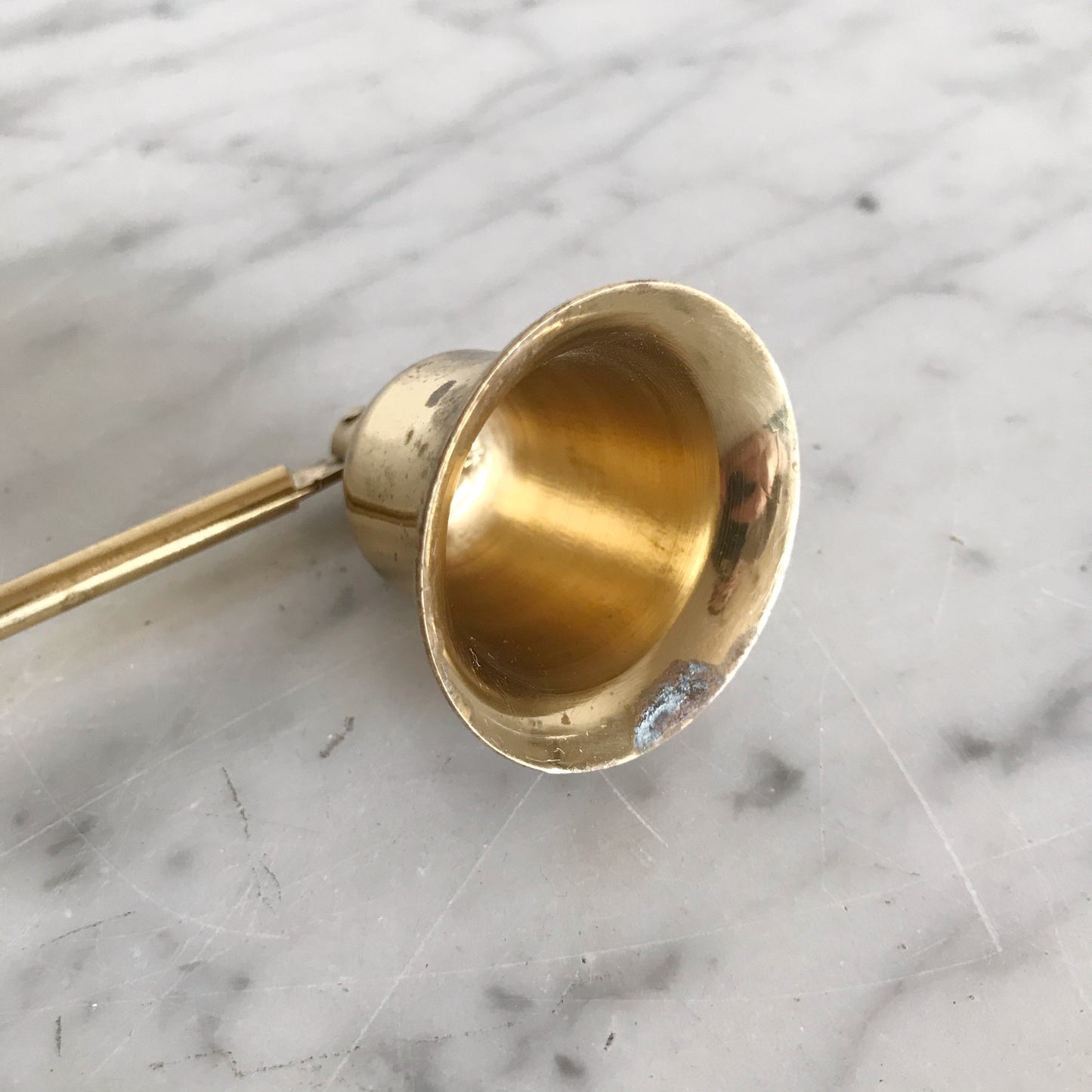 Vintage Brass Candle Snuffer with Fluted Handle