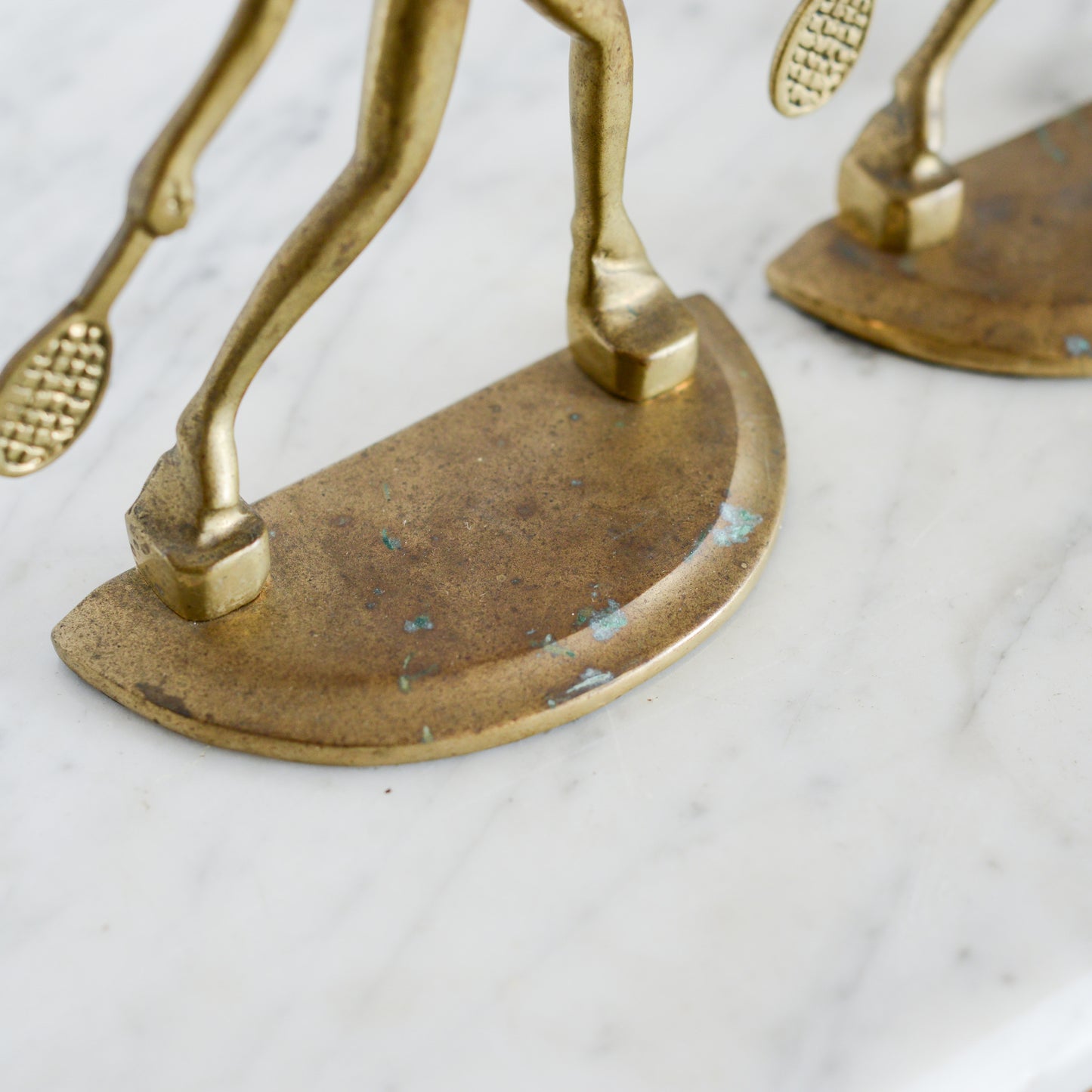 Vintage Brass Tennis Bookends