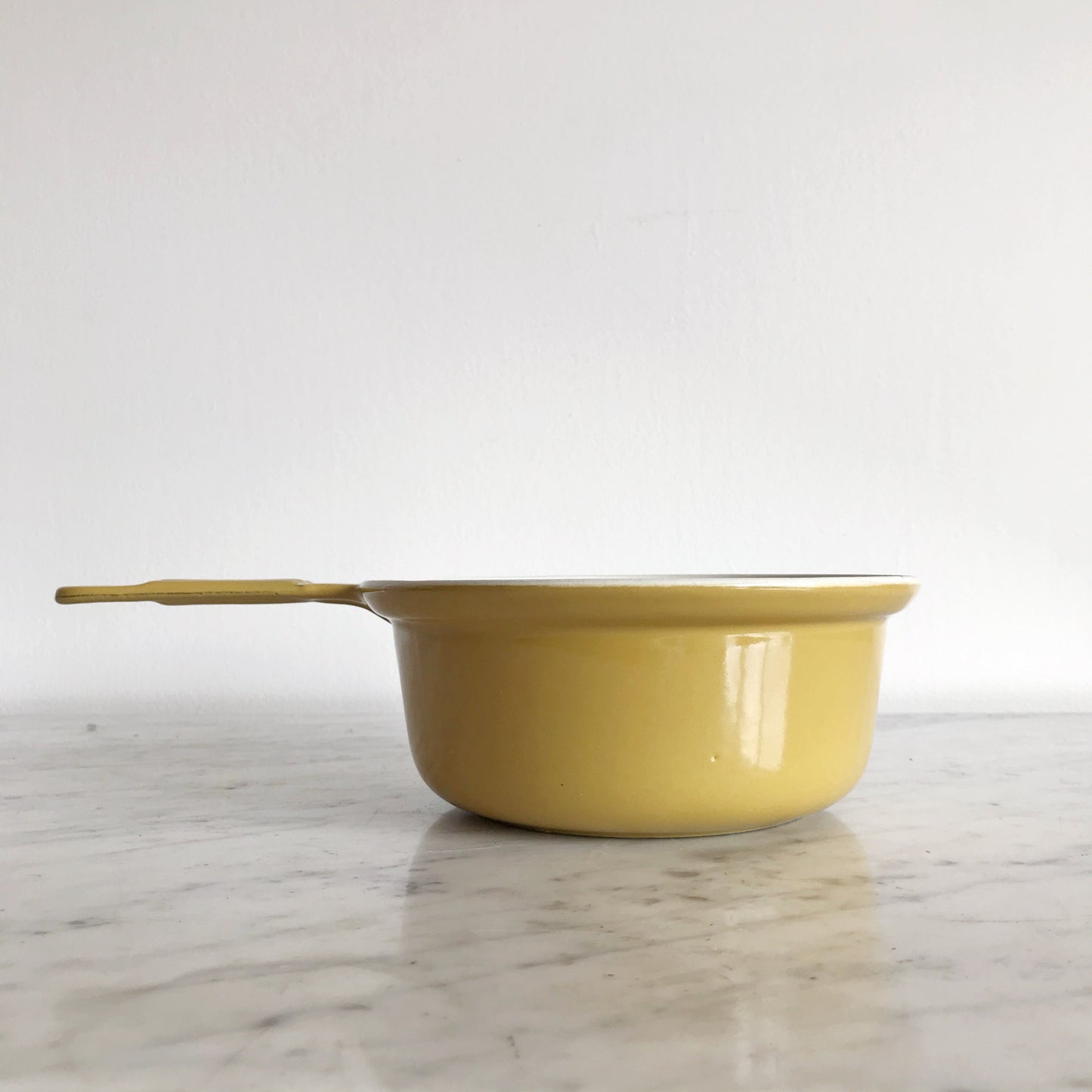 Vintage Cast Iron Yellow Enamel Saucepan, Belgium