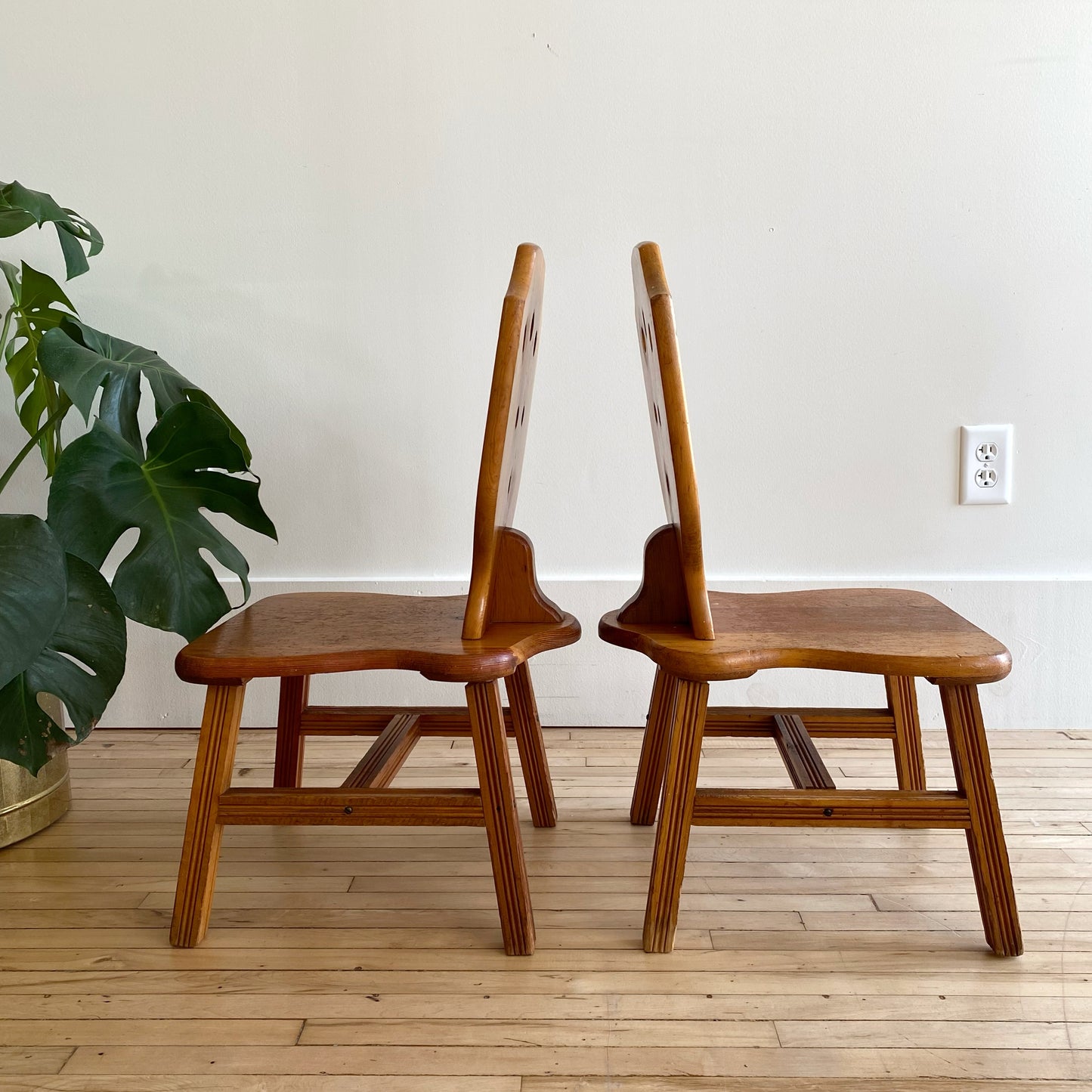 Pair of Vintage Handcrafted Children’s Chairs