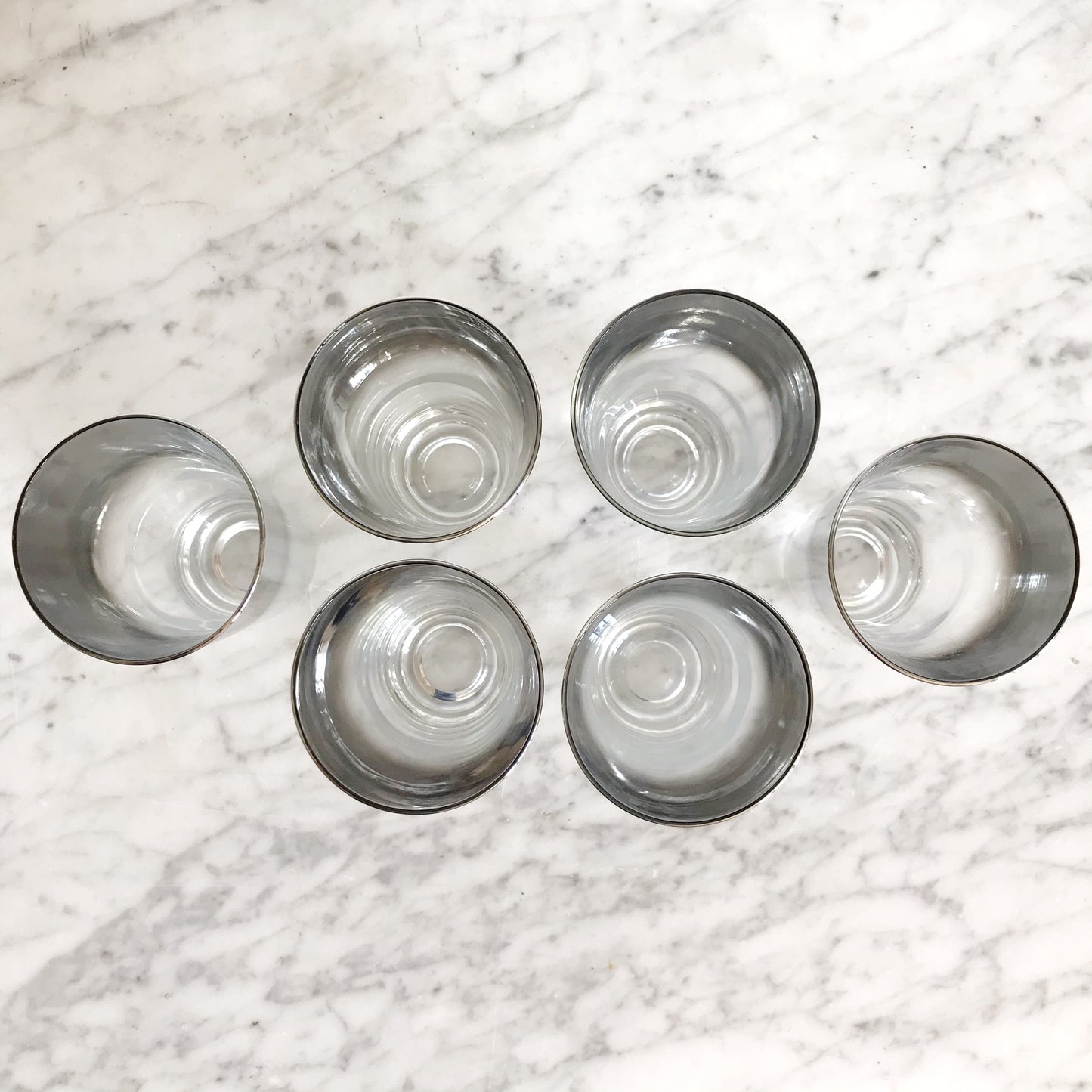 Set of 6 Vintage Silver Ombré Glasses