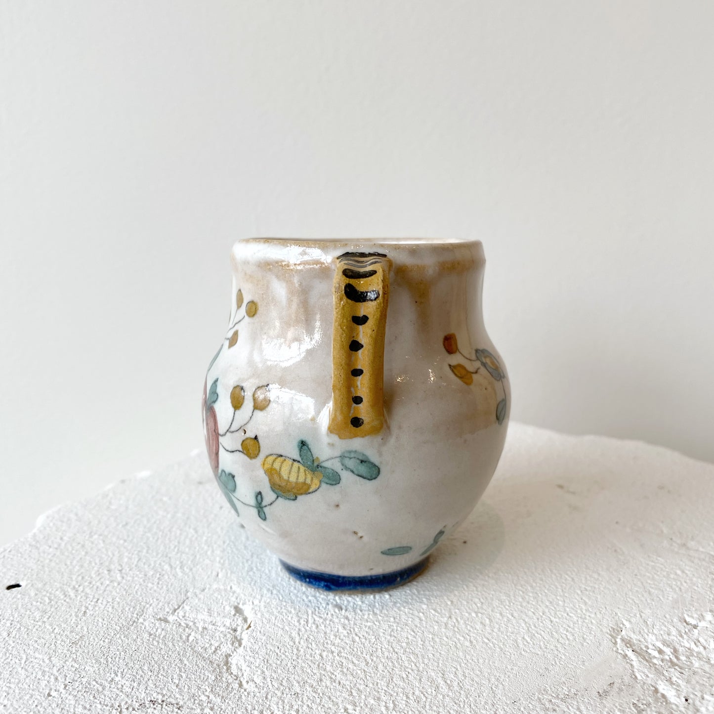 Vintage Hand-painted Floral Ceramic Cup