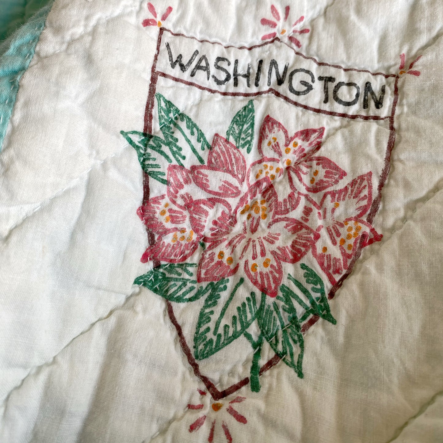Vintage 48-State Flower Quilt (87" x 72")