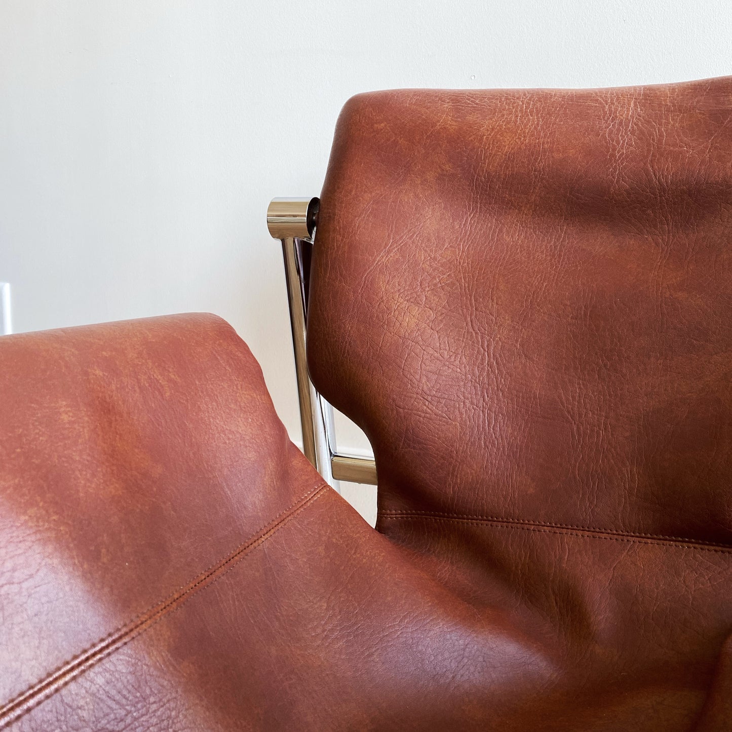 MCM Chrome + Vegan Leather Alpha Chair, by Maurice Burke
