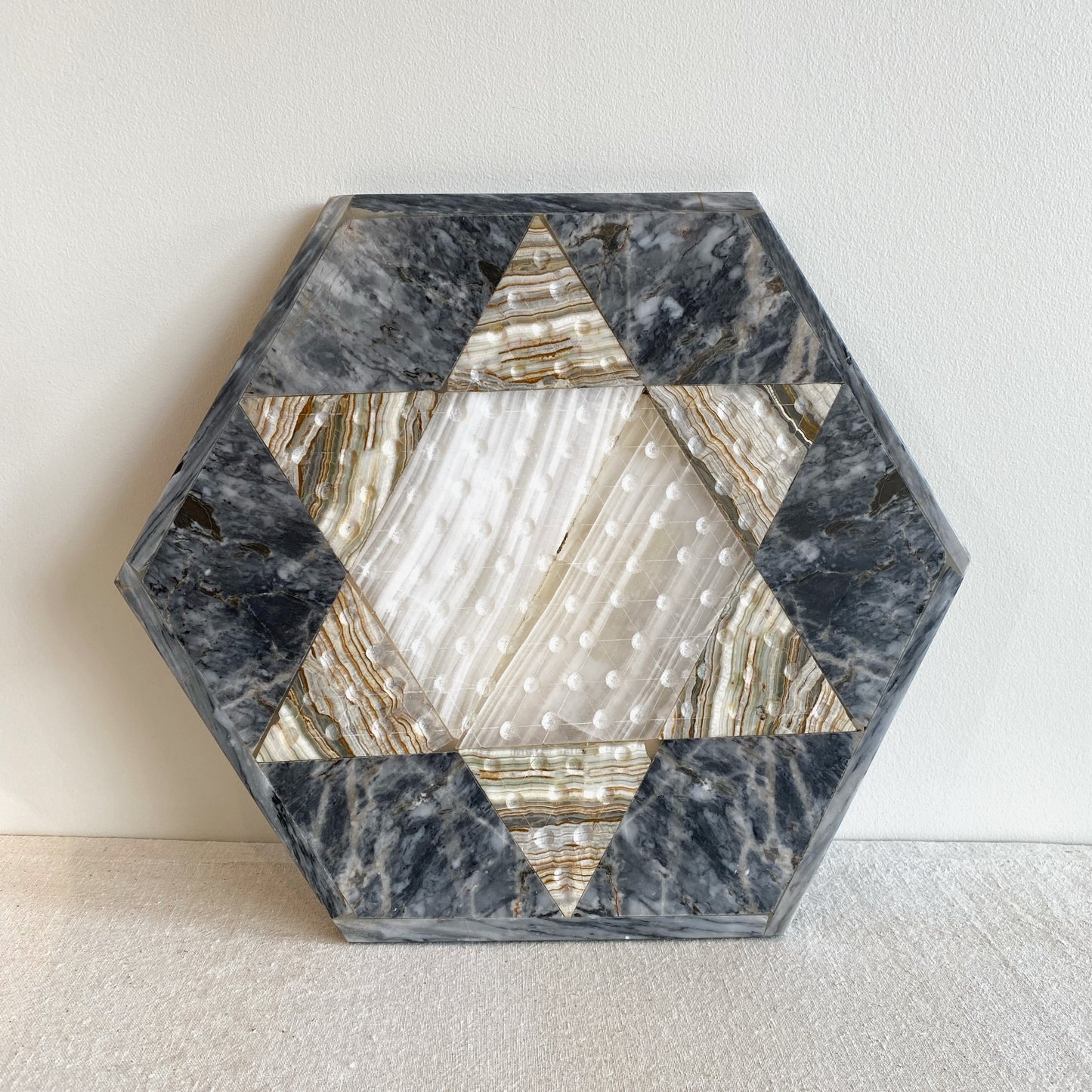 Vintage Marble Stone Chinese Checker Board