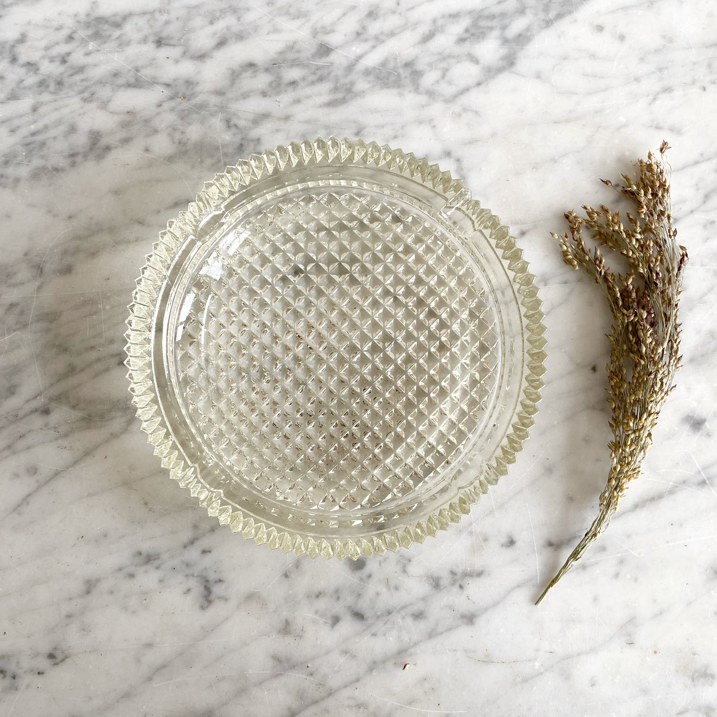 XL Vintage Glam Deco Glass Ashtray