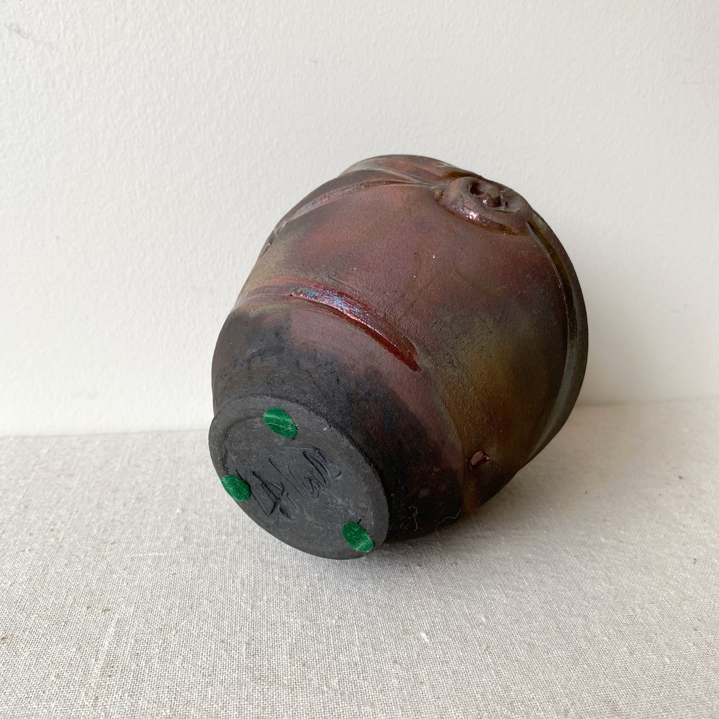 Vintage Raku Art Pottery Vase