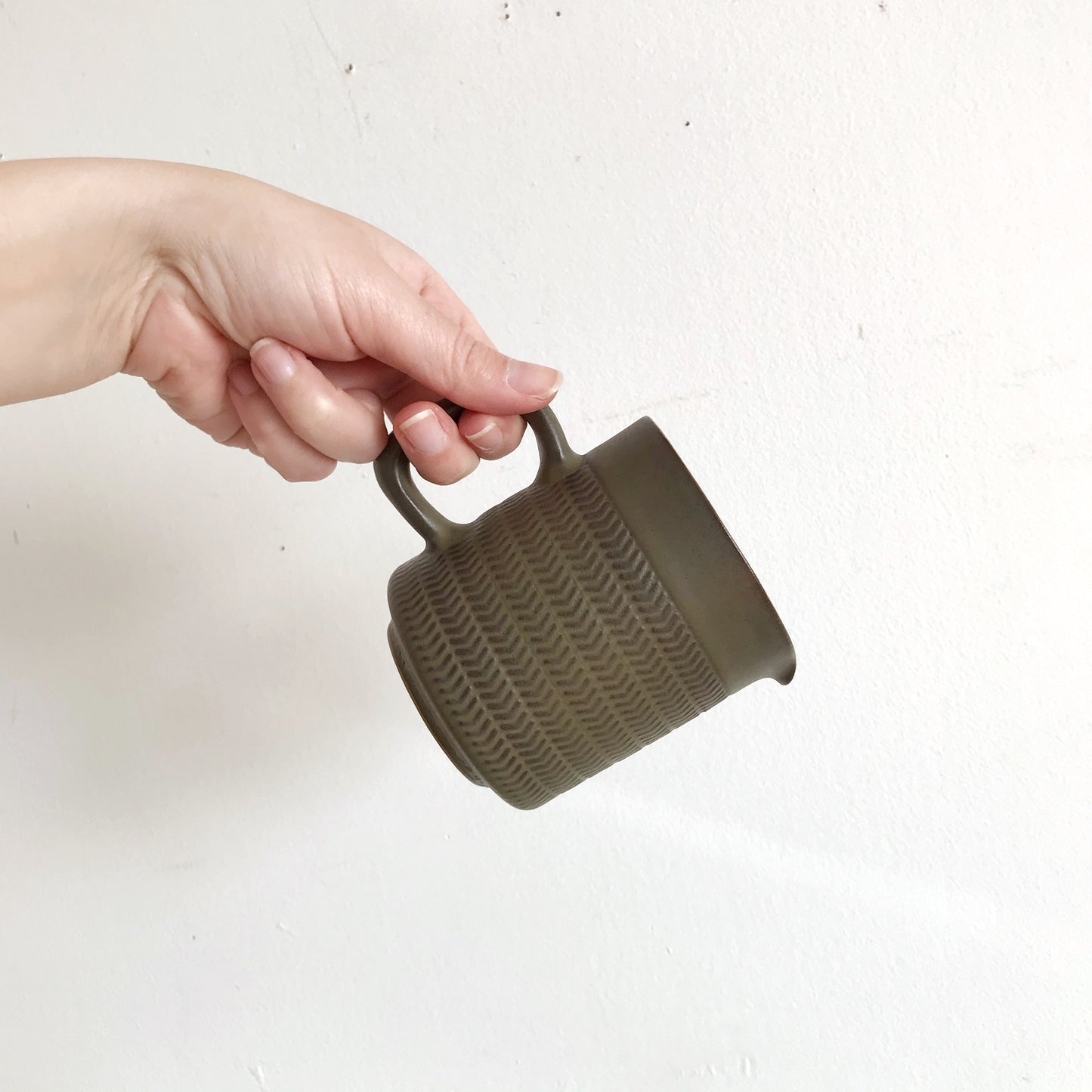 Small Green Stoneware Pitcher / Creamer, Denby