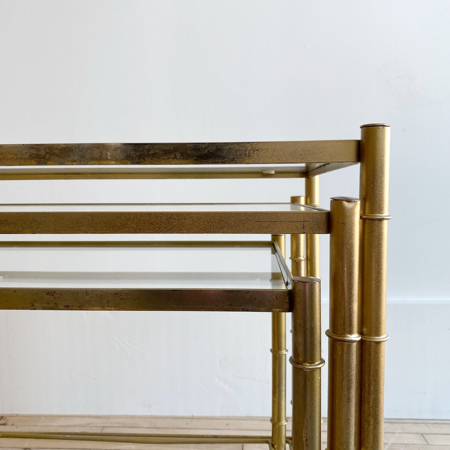 Set of Vintage Gold Nesting Tables