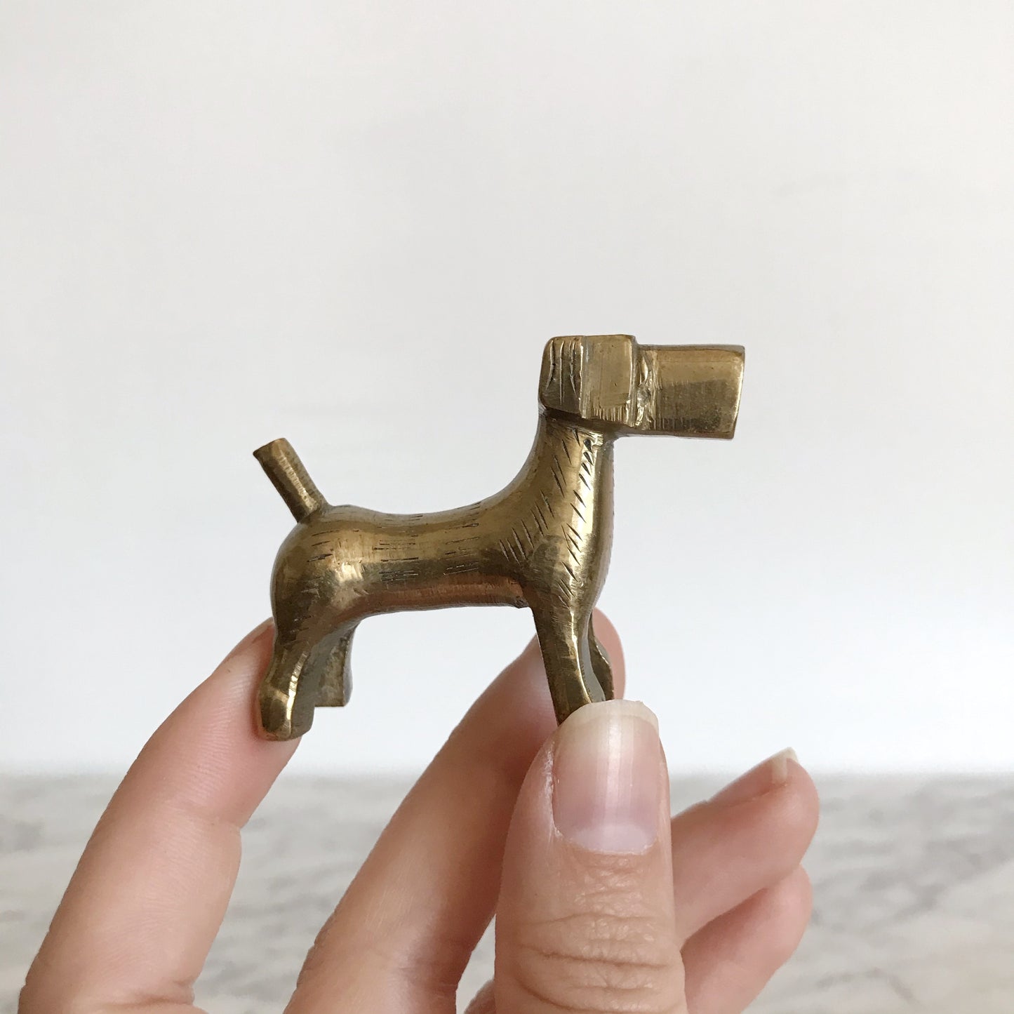 Small Vintage Brass Scotty Dog