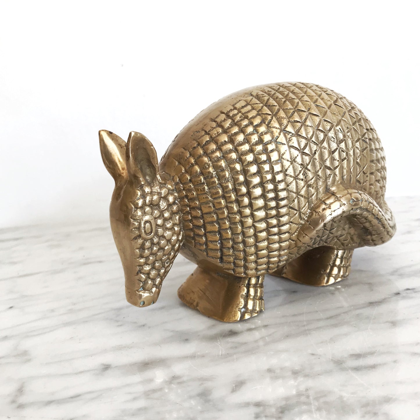 RESERVED: XL Vintage Brass Armadillo Bookend / Doorstop