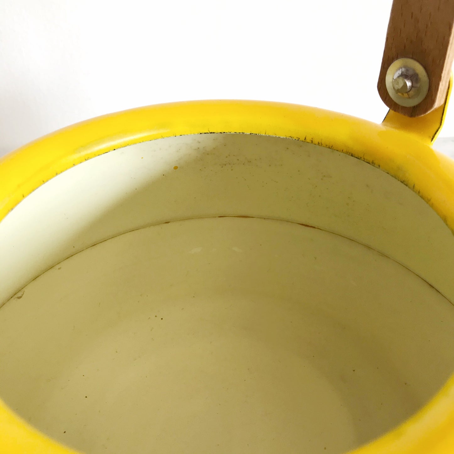 Vintage Yellow Enamel Kettle