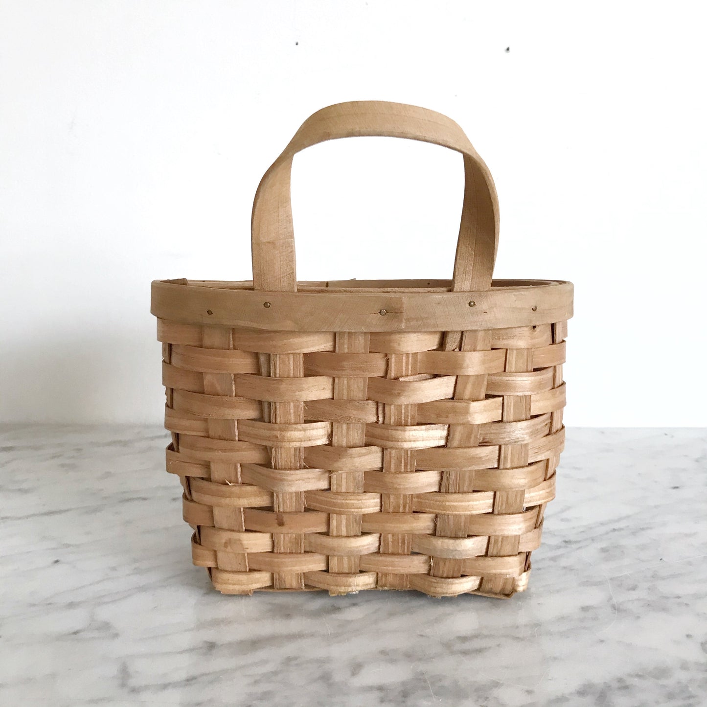 Small Vintage Woven Bentwood Wall Basket