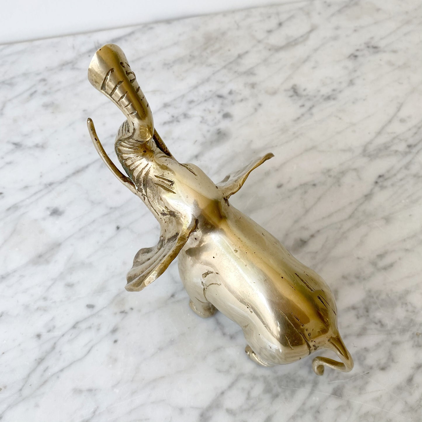 Large Vintage Brass Elephant, 7”