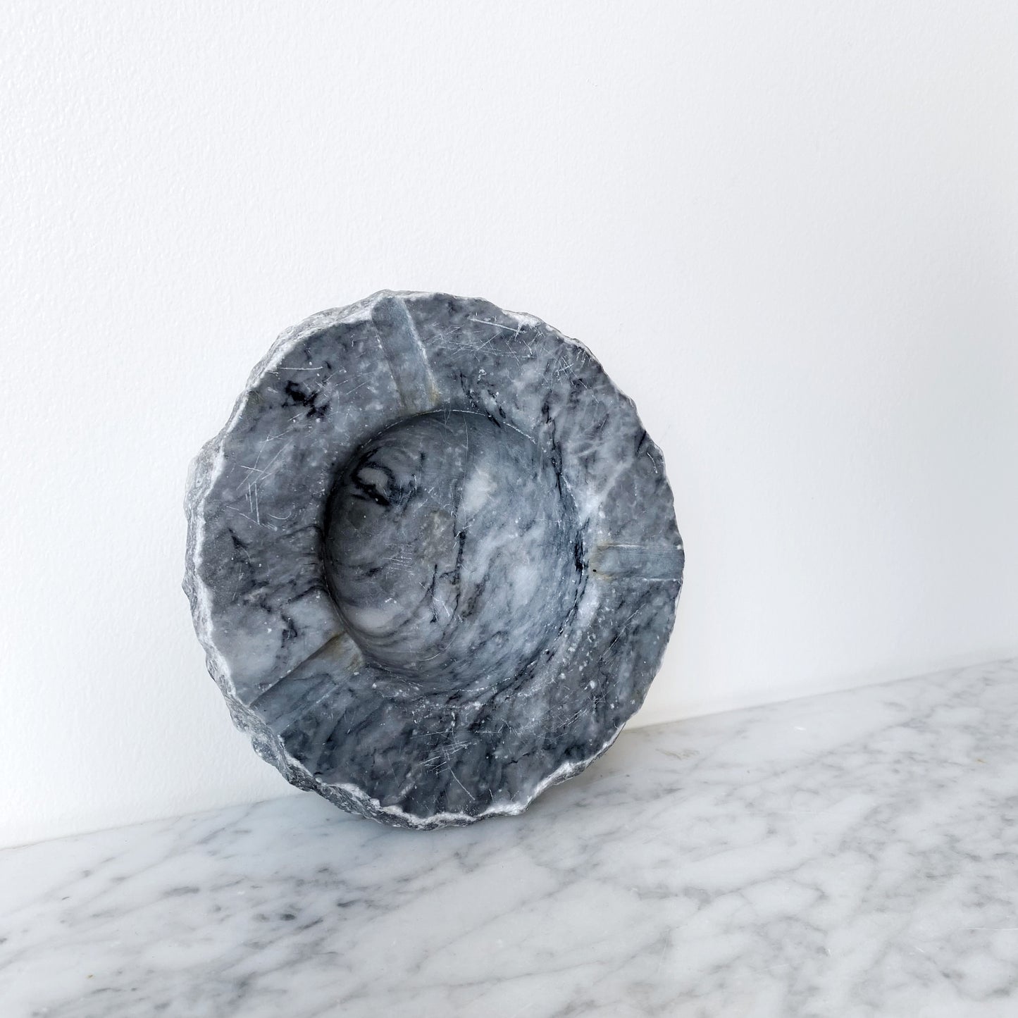 Vintage Gray Marble Ashtray