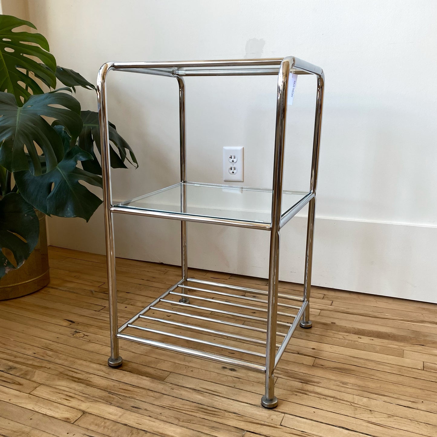 Chrome + Glass 3-tier Shelf / Plant Stand