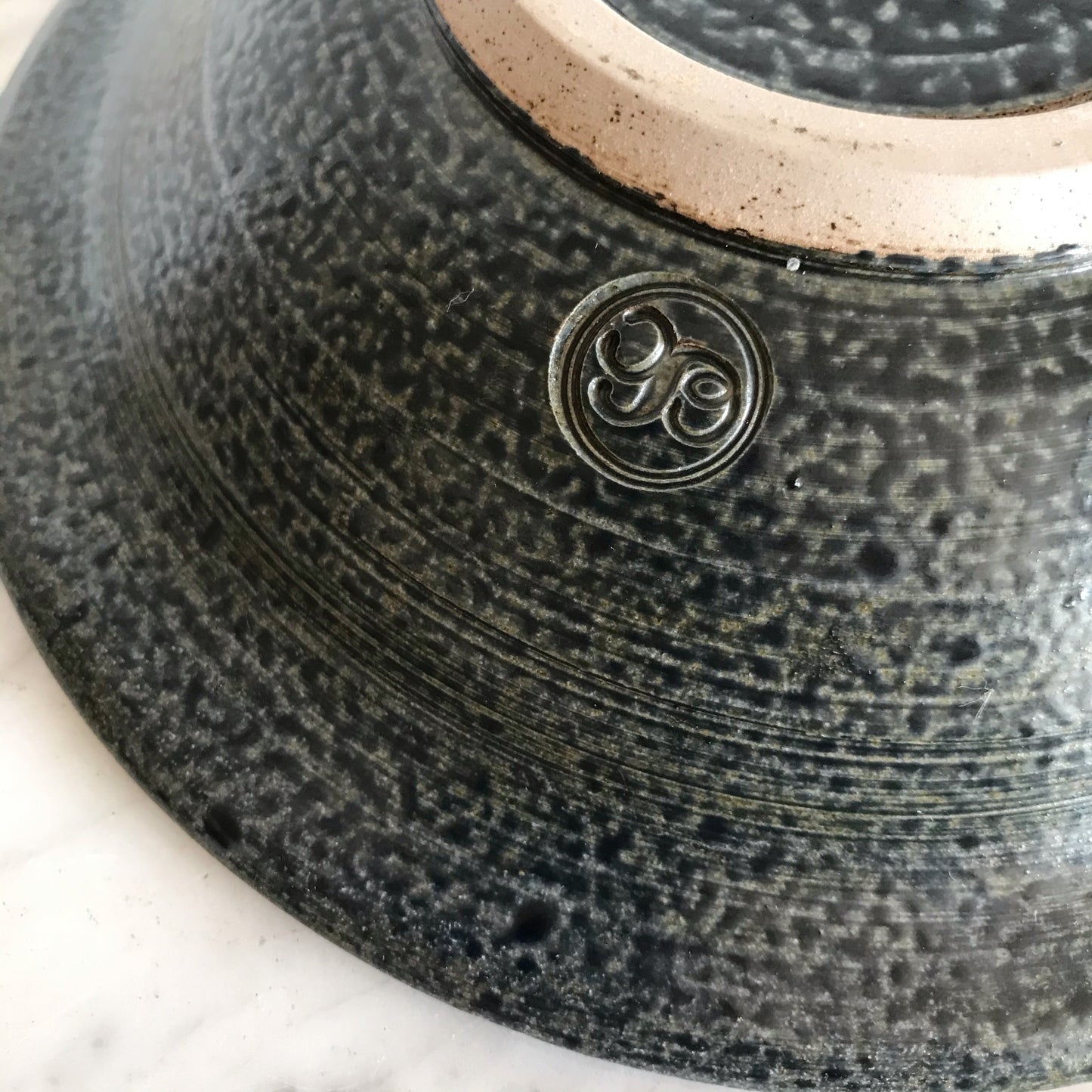 Blue Textured Pottery Bowl