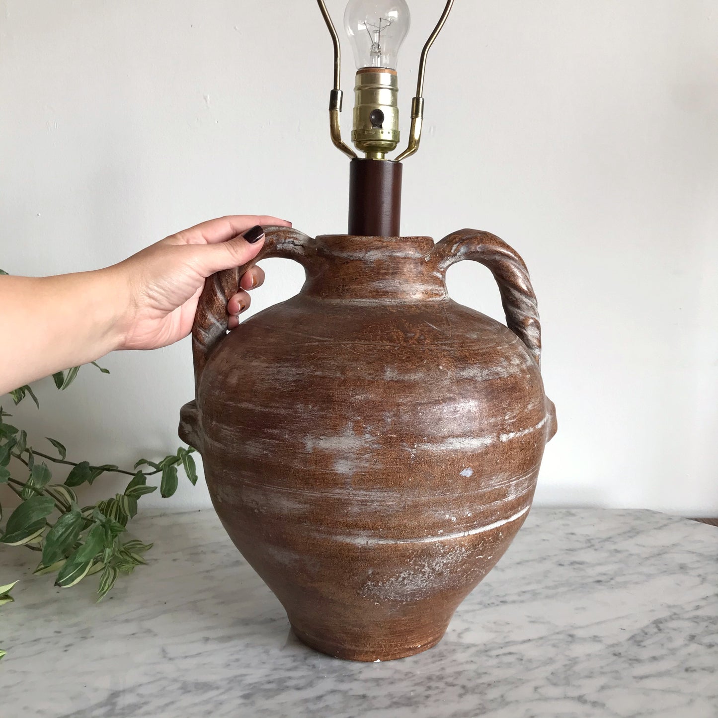 Large Vintage Ceramic “Olive Jar” Table Lamp
