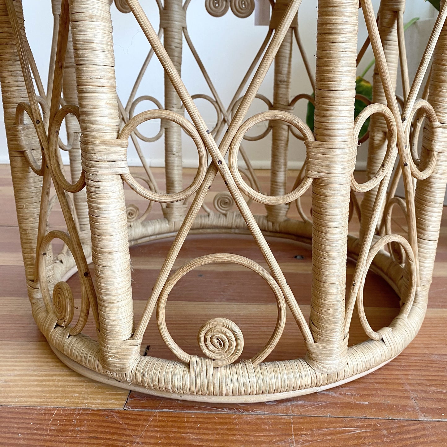 Vintage Wicker Stool / Plant Stand