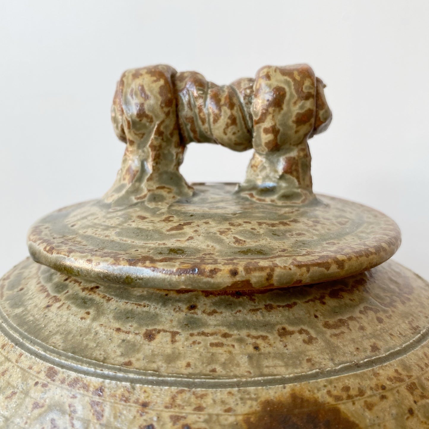 XL Antique Lidded Pottery Vessel