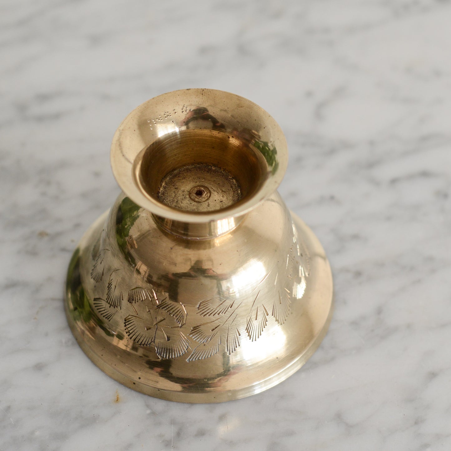 Small Etched Brass Footed Cup