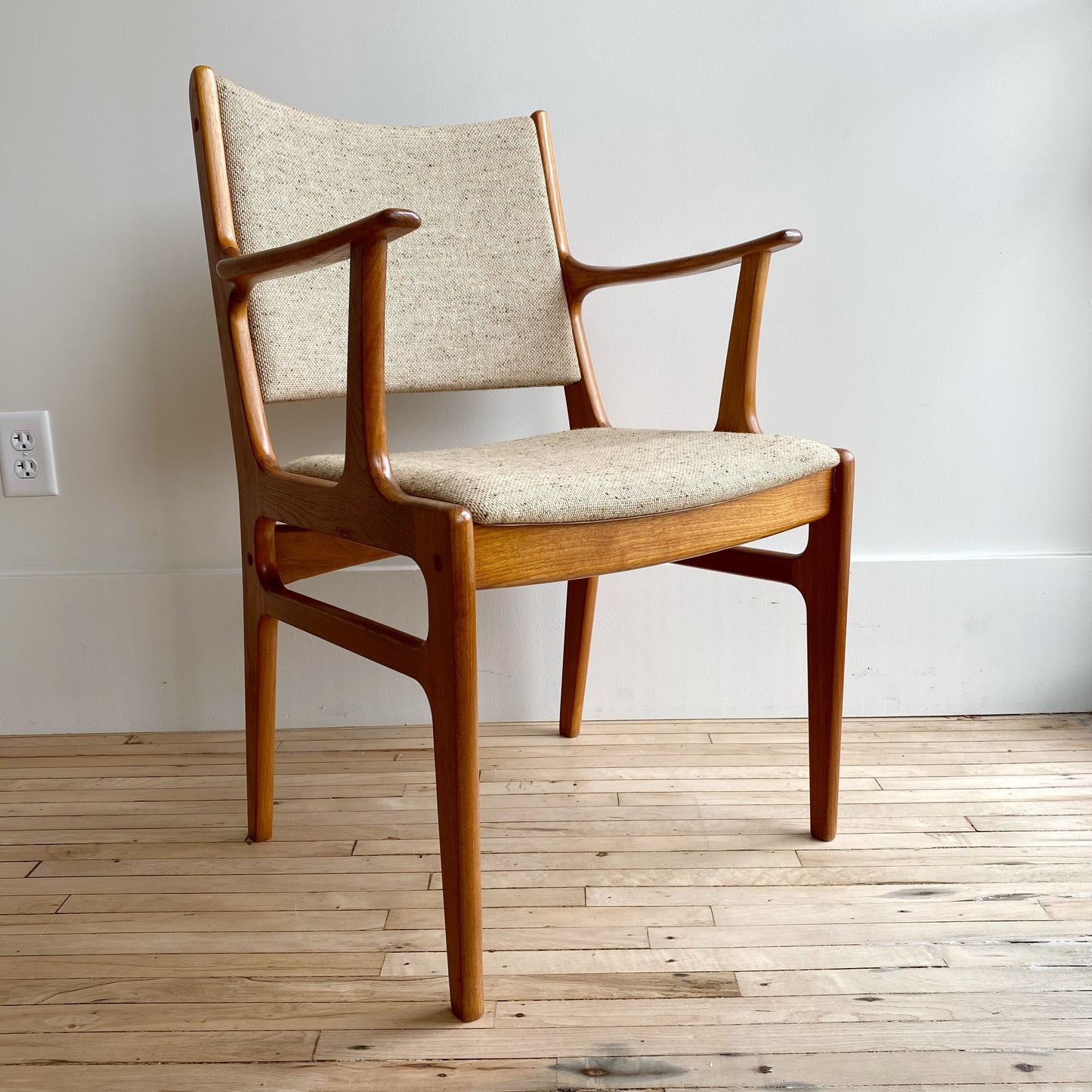 Set of 4 Vintage Upholstered Teak Dining Chairs