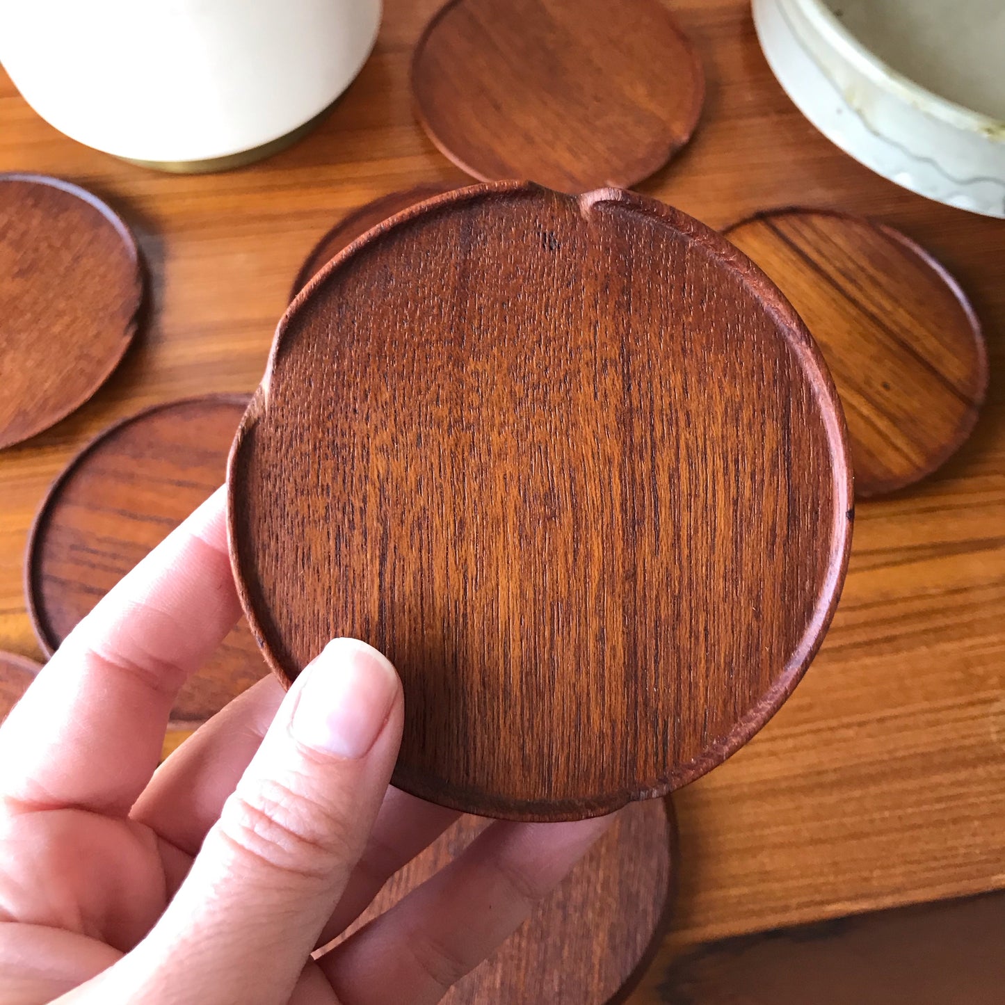 Set of 8 Teak Coasters, Frantz M Danmark