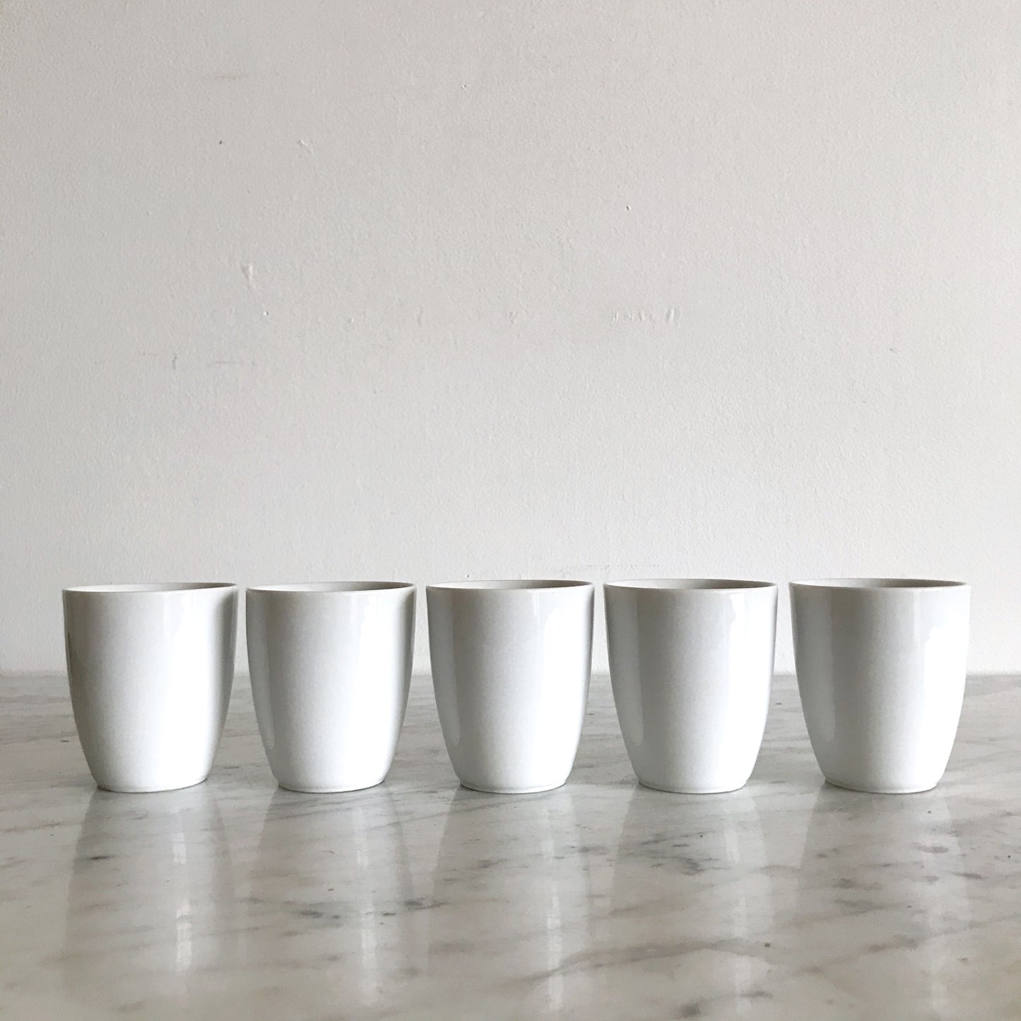 Simple Porcelain Espresso Cups, Set of 5